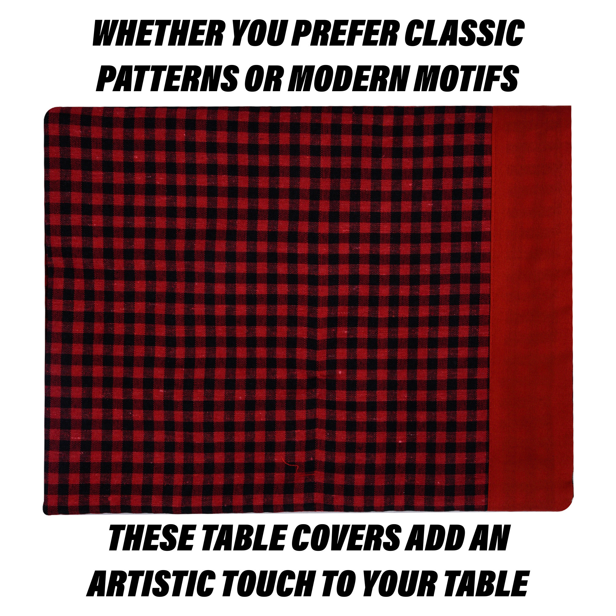 Kuber Industries Table Cover  Cotton Dining Table Cover  Table Cloth  Center Table Cover  Table Cover for Kitchen Table  Barik Check Table Cover for Hall Dcor  42x70 Inch  Maroon