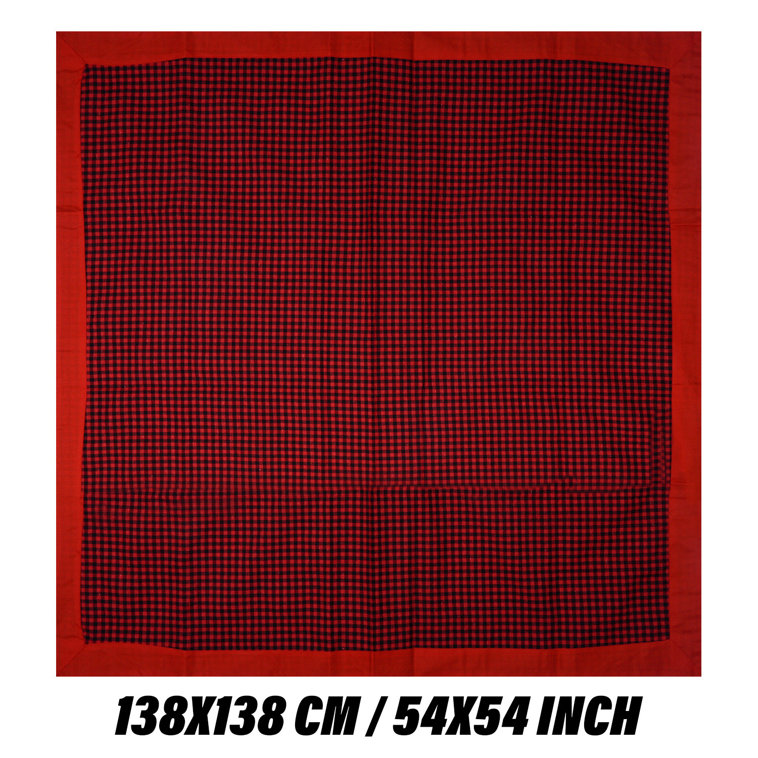 Kuber Industries Table Cover | Cotton Dining Table Cover | Table Cloth | Center Table Cover | Table Cover for Kitchen Table | Barik Check Table Cover for Hall Décor | 54 Inch | Maroon