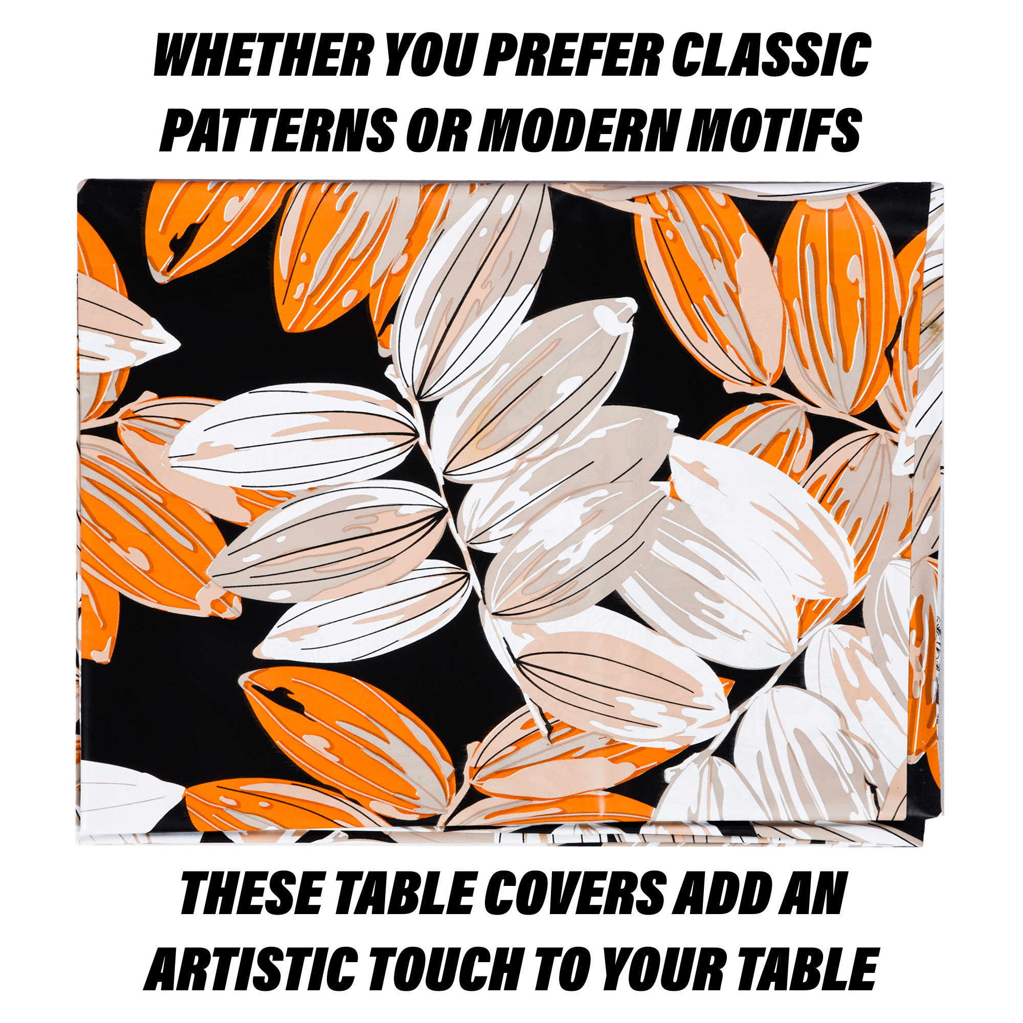 Kuber Industries Table Cover  Dining Table Cloth Cover  Center Table Cover  Reversable Table Cover for Kitchen Table  Leaf Table Cover for Hall Dcor  36x54 Inch  Black