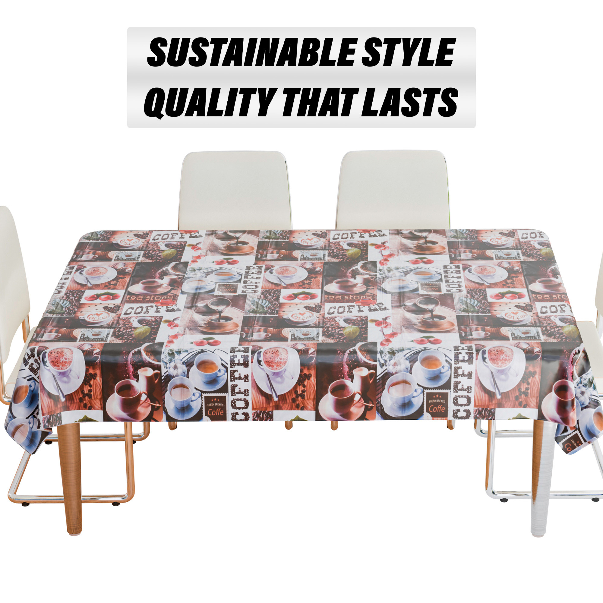 Kuber Industries Table Cover  Dining Table Cover  Center Table Cover  Reversable Table Cover for Kitchen Table  Coffee Cup Table Cover for Hall Dcor  54x84 Inch  Brown