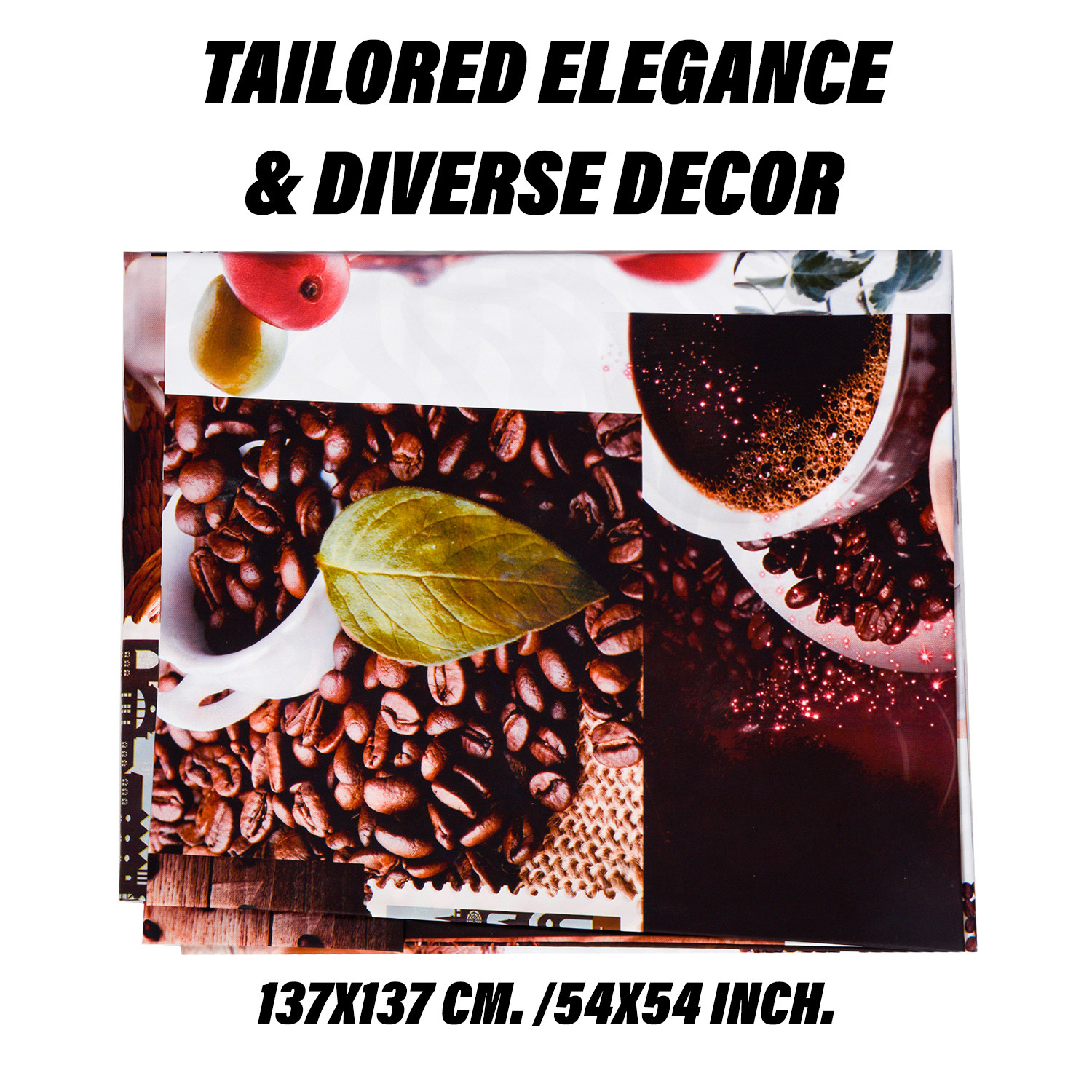 Kuber Industries Table Cover | Dining Table Cover | Center Table Cover | Reversable Table Cover for Kitchen Table | Coffee Cup Table Cover for Hall Décor | 54x54 Inch | Brown