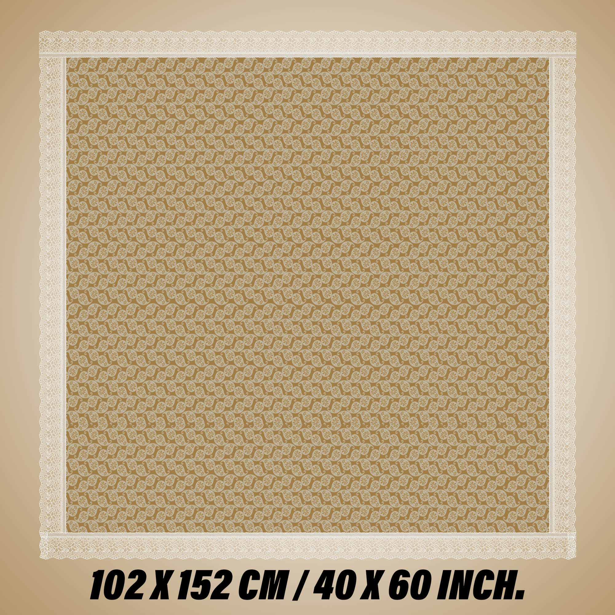 Kuber Industries Table Cover | Dining Table Cover | Center Table Cover | Reversable Table Cover for Kitchen Table | Carry Square Table Cover for Hall Décor | 48x48 Inch | Golden