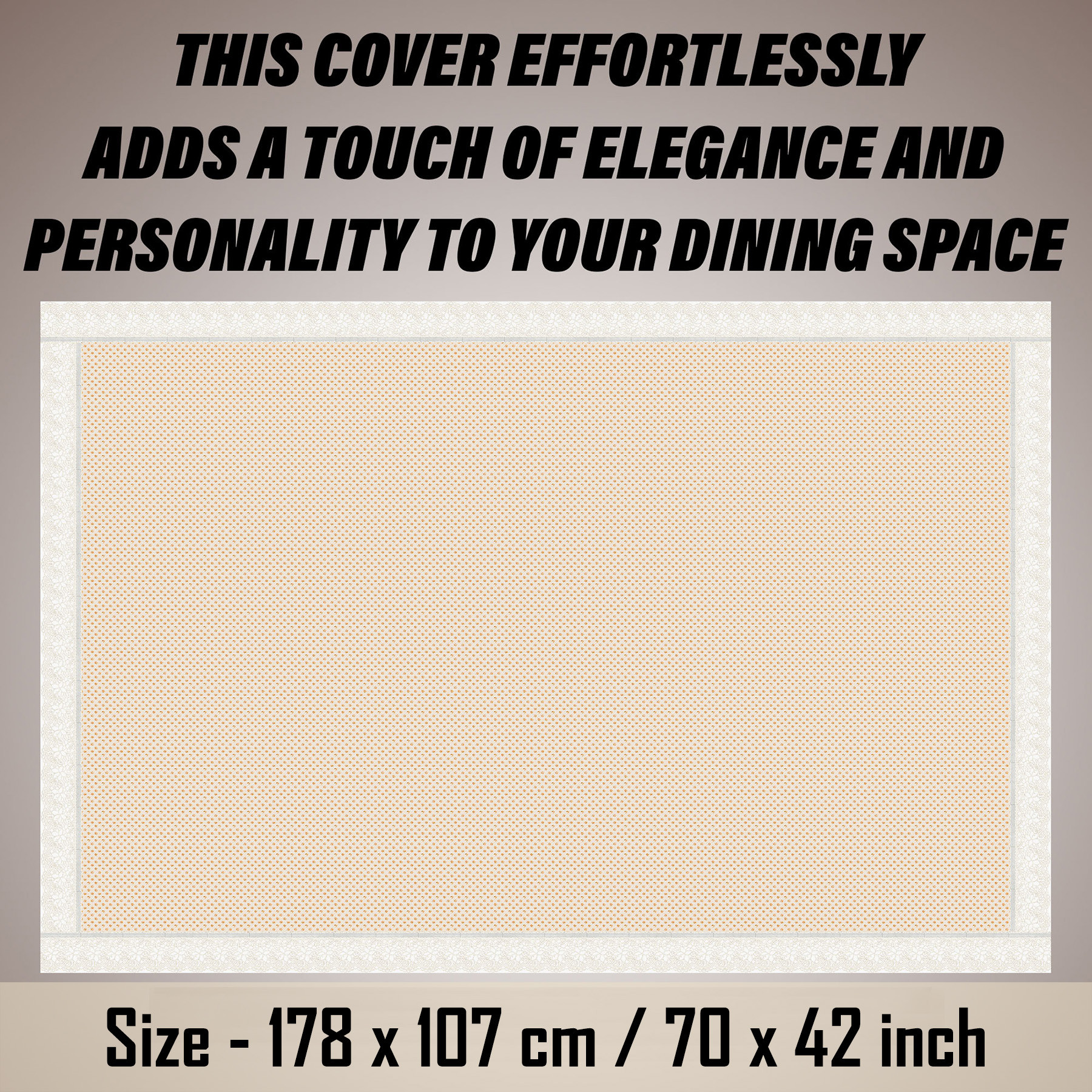 Kuber Industries Table Cover | Dining Table Cover | Center Table Cover | Reversable Table Cover for Kitchen Table | Dot Design Table Cover for Hall Décor | 42x70 Inch | Golden