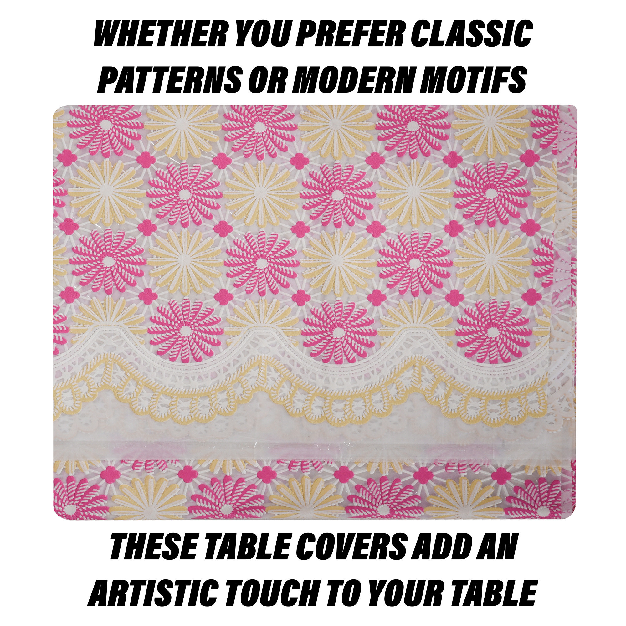 Kuber Industries Table Cover  Polyvinyl Dining Table Cloth Cover  Center Table Cover  Table Cover for Kitchen Table  Flower Maiva Table Cover for Hall Dcor  54x84 Inch  Pink