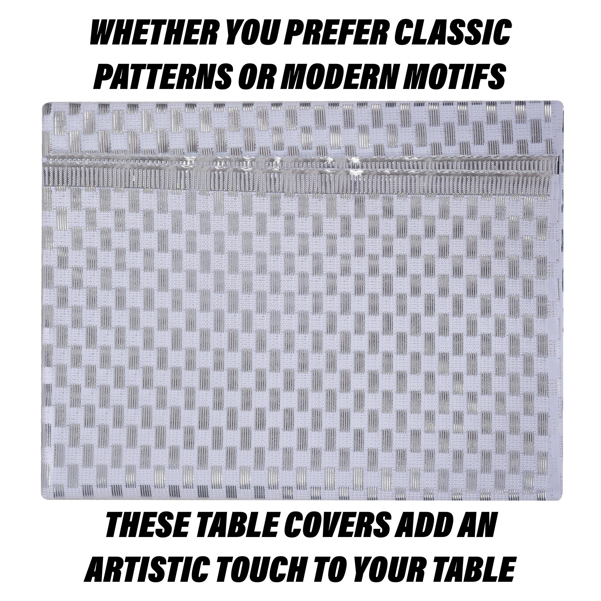 Kuber Industries Table Cover  Polyvinyl Dining Table Cloth Cover  Center Table Cover  Table Cover for Kitchen Table  Lining Table Cover for Hall Dcor  54x84 Inch  Silver