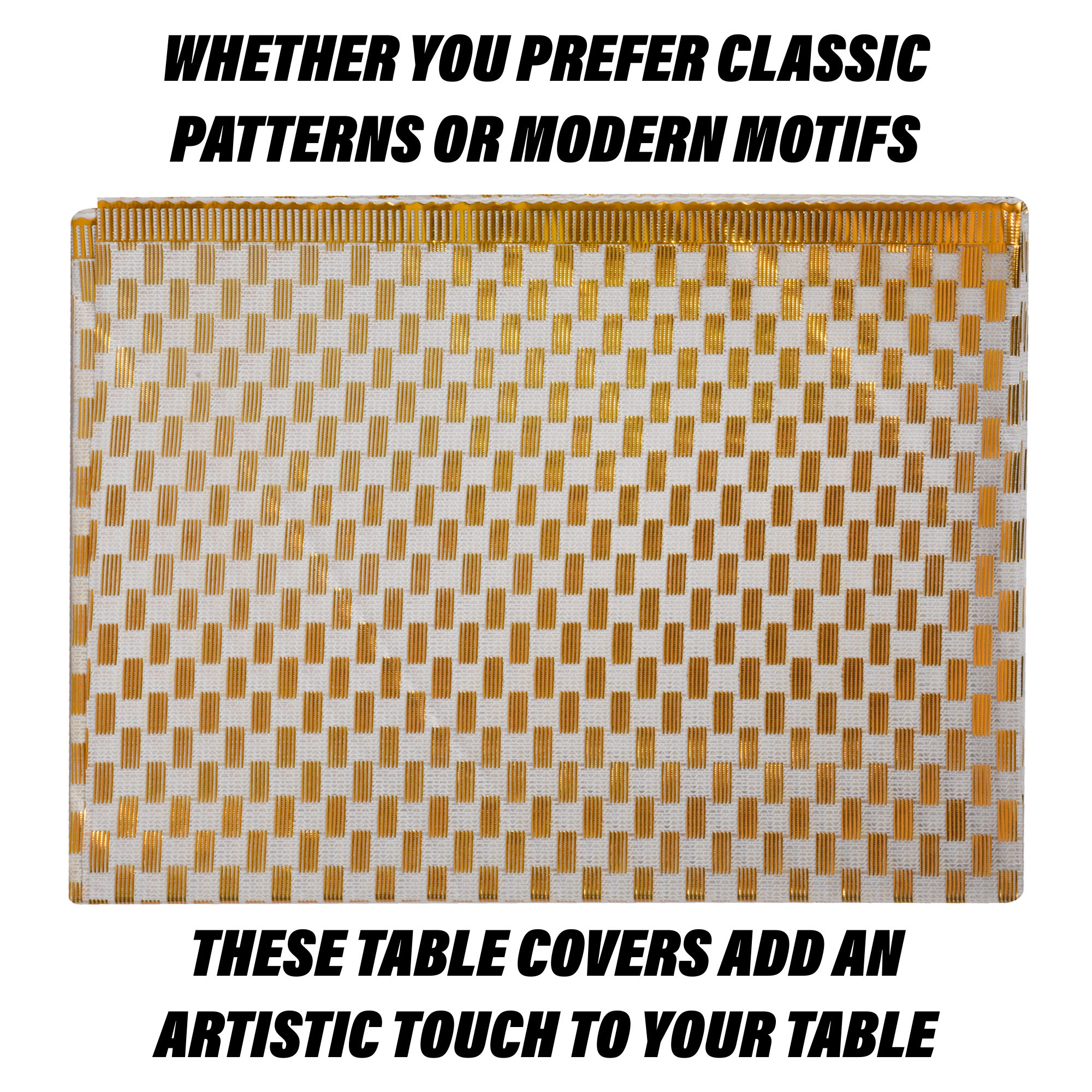 Kuber Industries Table Cover  Polyvinyl Dining Table Cloth Cover  Center Table Cover  Table Cover for Kitchen Table  Lining Table Cover for Hall Dcor  36x54 Inch  Golden