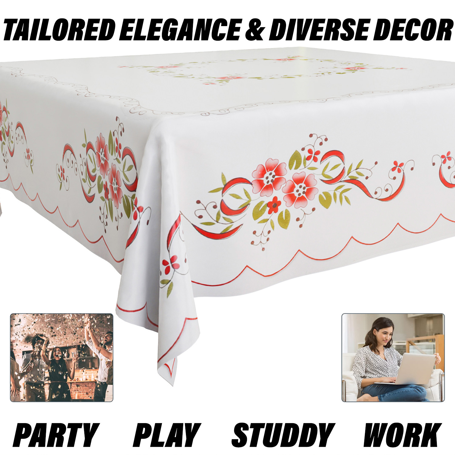 Kuber Industries Table Cover  PVC Dining Table Cover  Table Cloth  Center Table Cover  Table Cover for Kitchen Table  Alloy Table Cover for Hall Dcor  54 Inch  Red