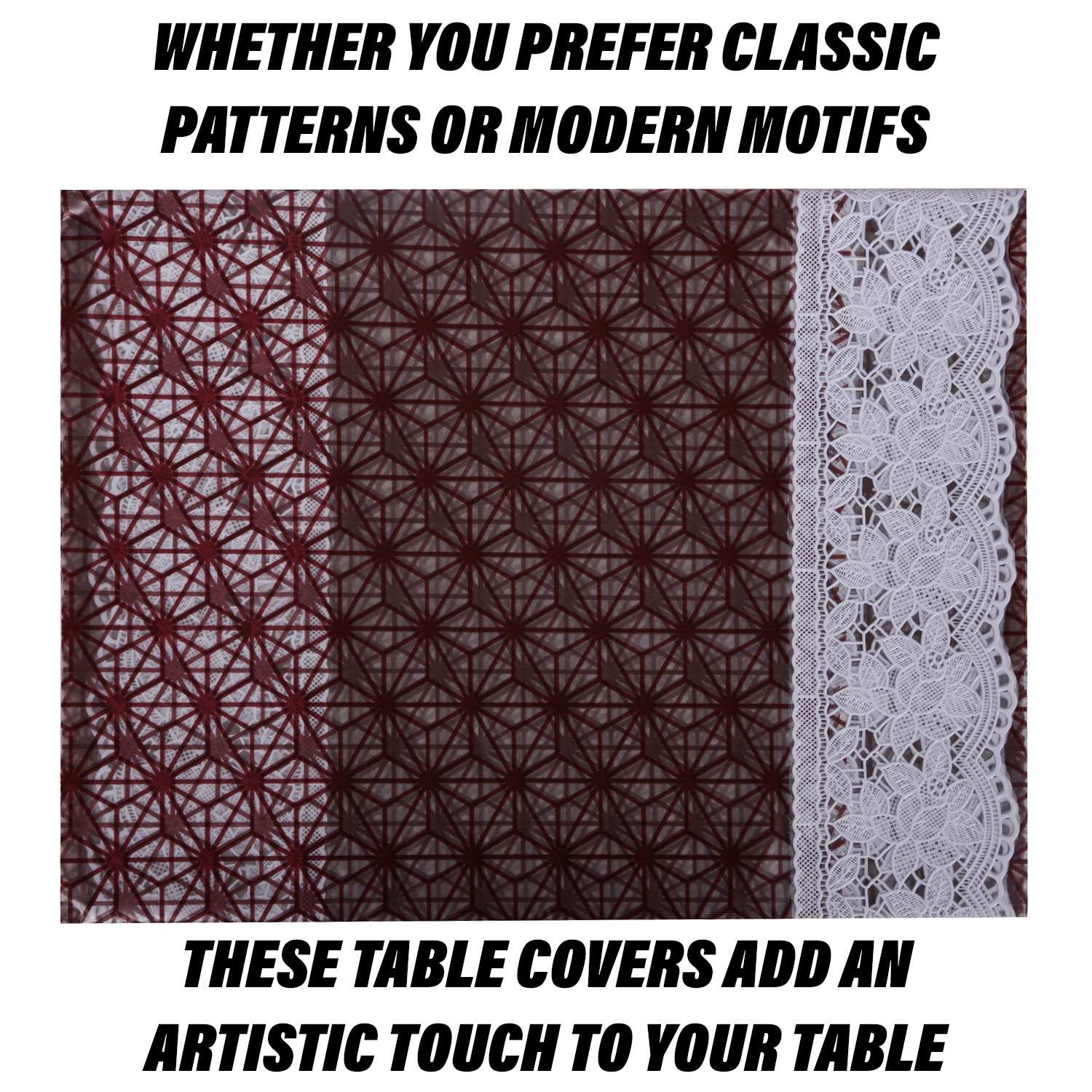 Kuber Industries Table Cover | PVC Dining Table Cover | Table Cloth | Center Table Cover | Table Cover for Kitchen Table | Self Star Table Cover for Hall Décor | 54 Inch | Brown
