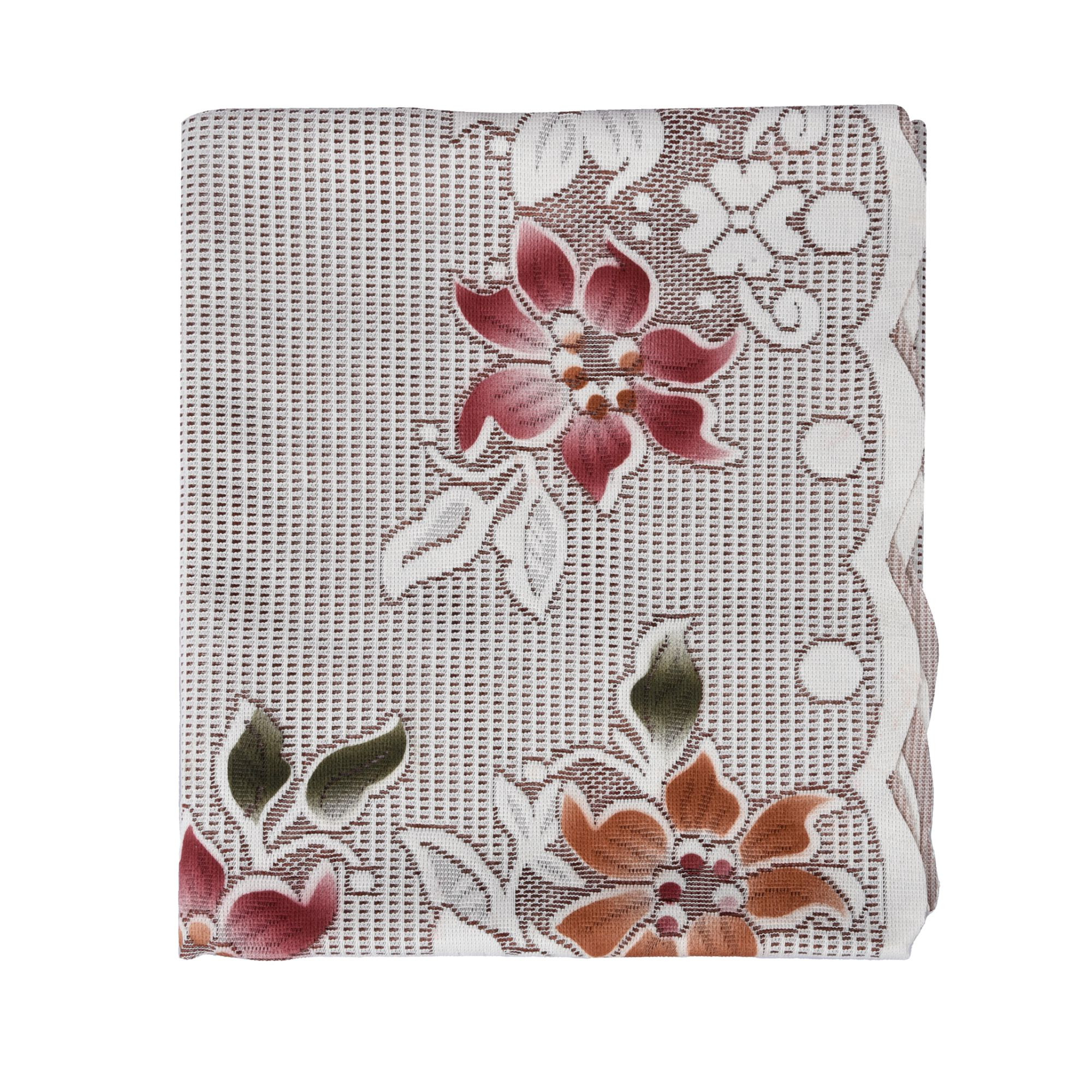 Kuber Industries Table Cover | Tabletop Cover | Table Cover | Table Linen Cover | Table Cloth Cover | Table Cover for Kitchen Table for Hall Décor | Side Flower-Design | 45x70 Inch | Brown