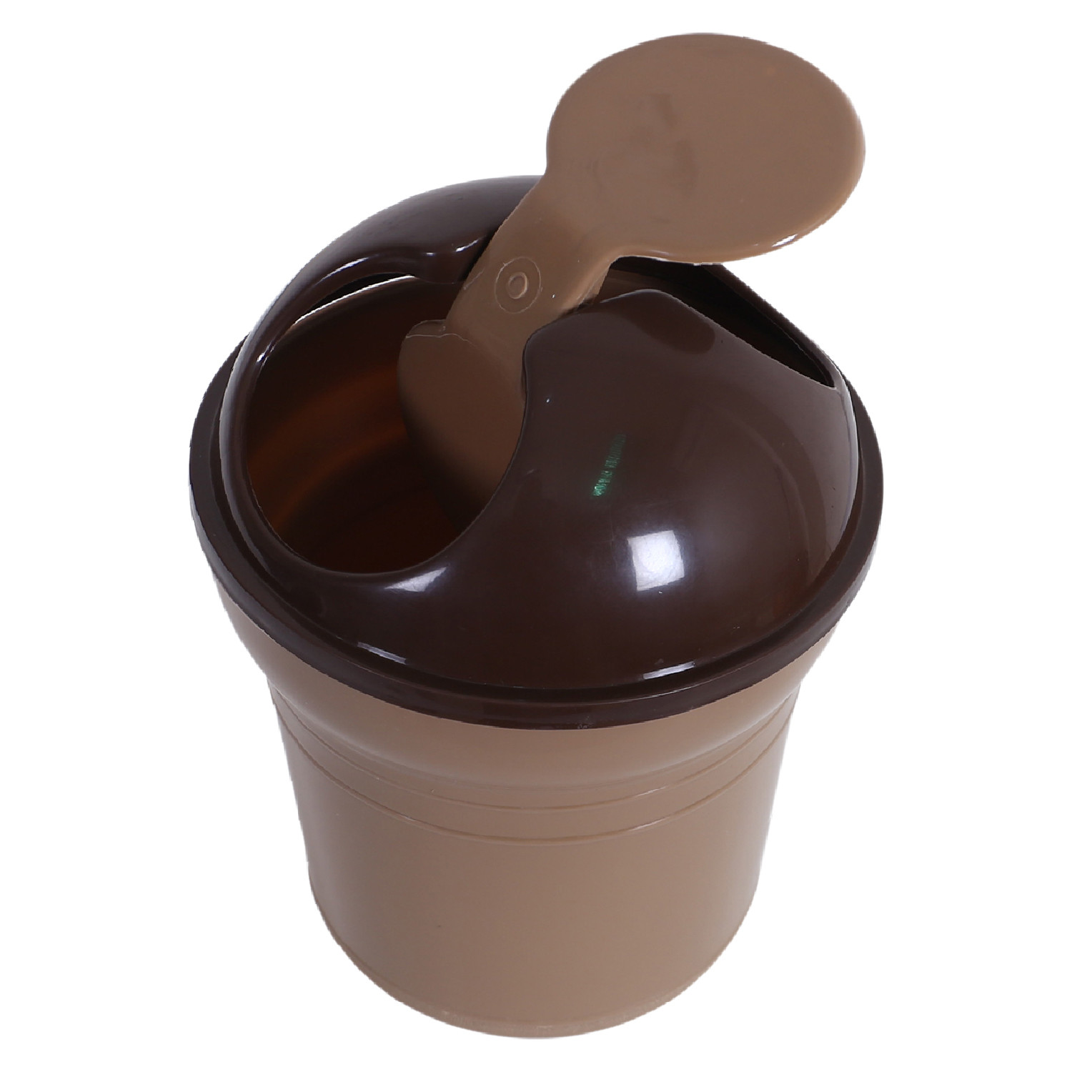 Kuber Industries Table Dustbin|Durable Plastic Small Desktop Garbage Bin with Swing-Lid|Countertop Trash Can For Study Table, Office, 3 Ltr, (Brown)