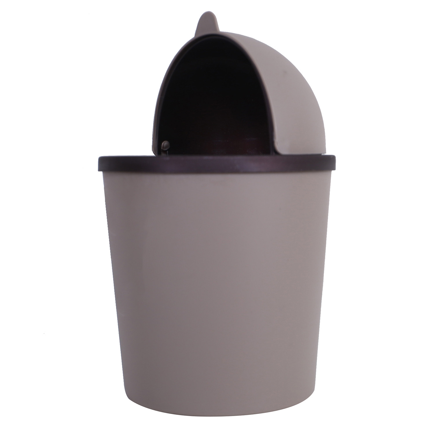 Kuber Industries Table Dustbin|Plastic Swinging Lid Waste Storage Garbage Bin|Desktop Trash Can For Study Table, Office(Coffee)