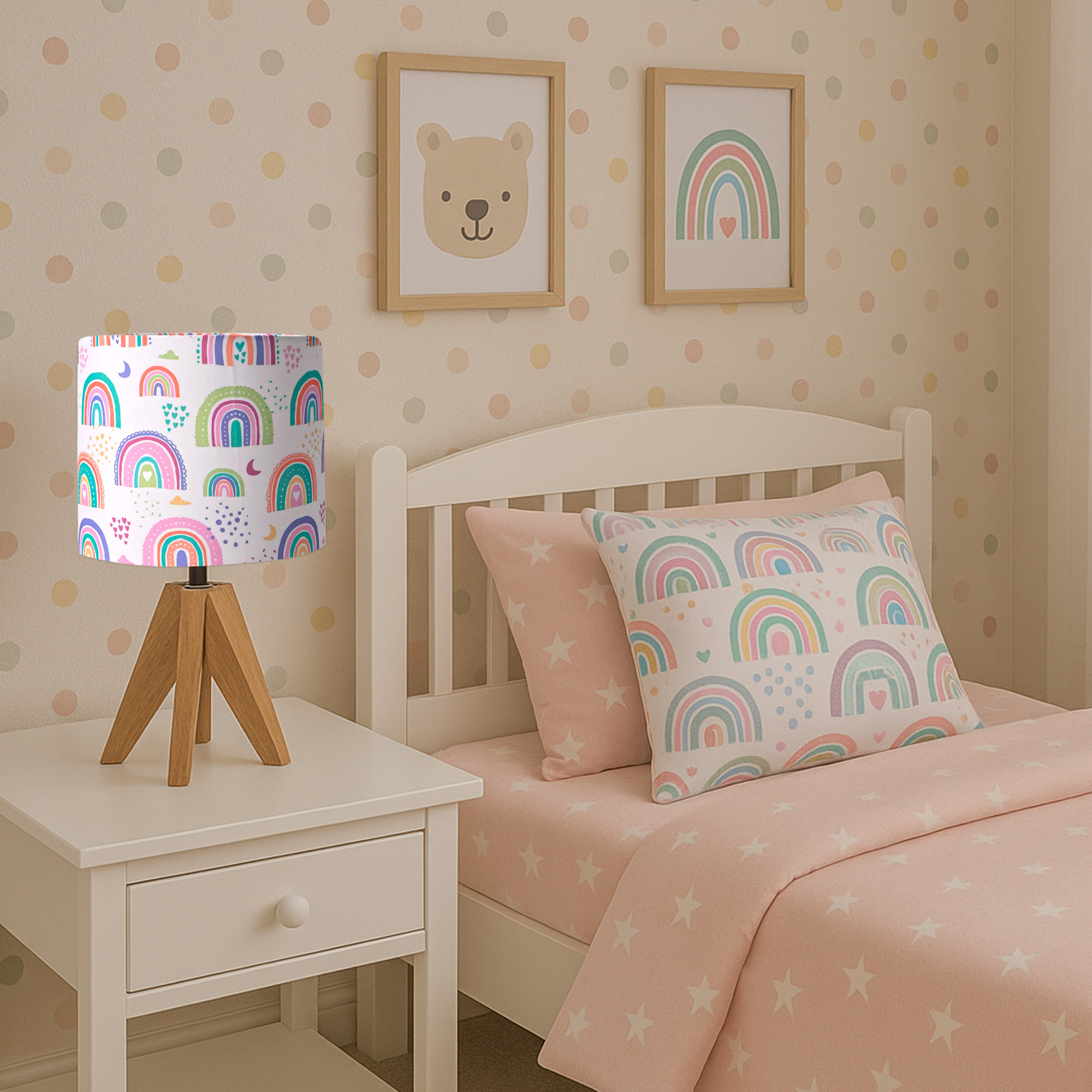 Kuber Industries Table Lamp for Bedroom  Home Dcor Nightstand  Bedside Table Lamp for Room Decoration  Desk Light Lamp Home Decoration Items for Living Room  Rainbow Moon