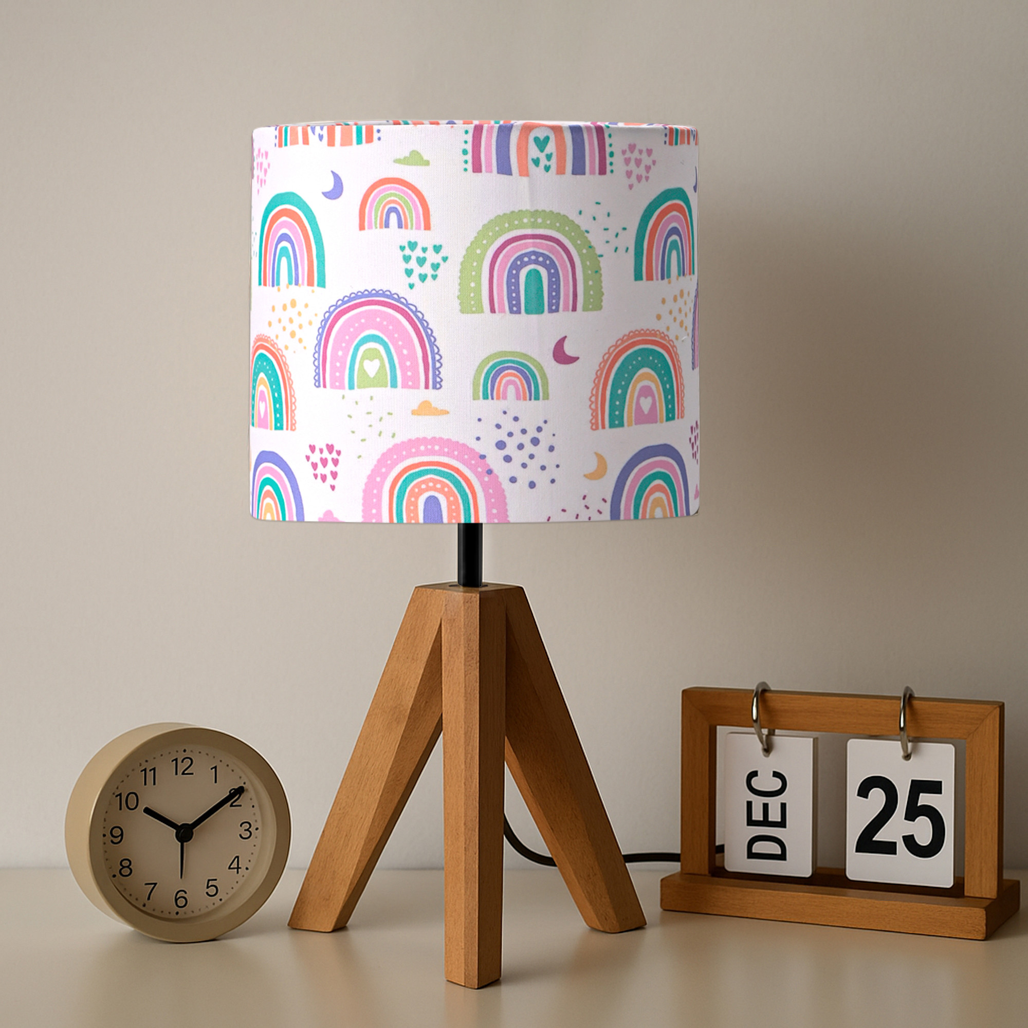 Kuber Industries Table Lamp for Bedroom  Home Dcor Nightstand  Bedside Table Lamp for Room Decoration  Desk Light Lamp Home Decoration Items for Living Room  Rainbow Moon