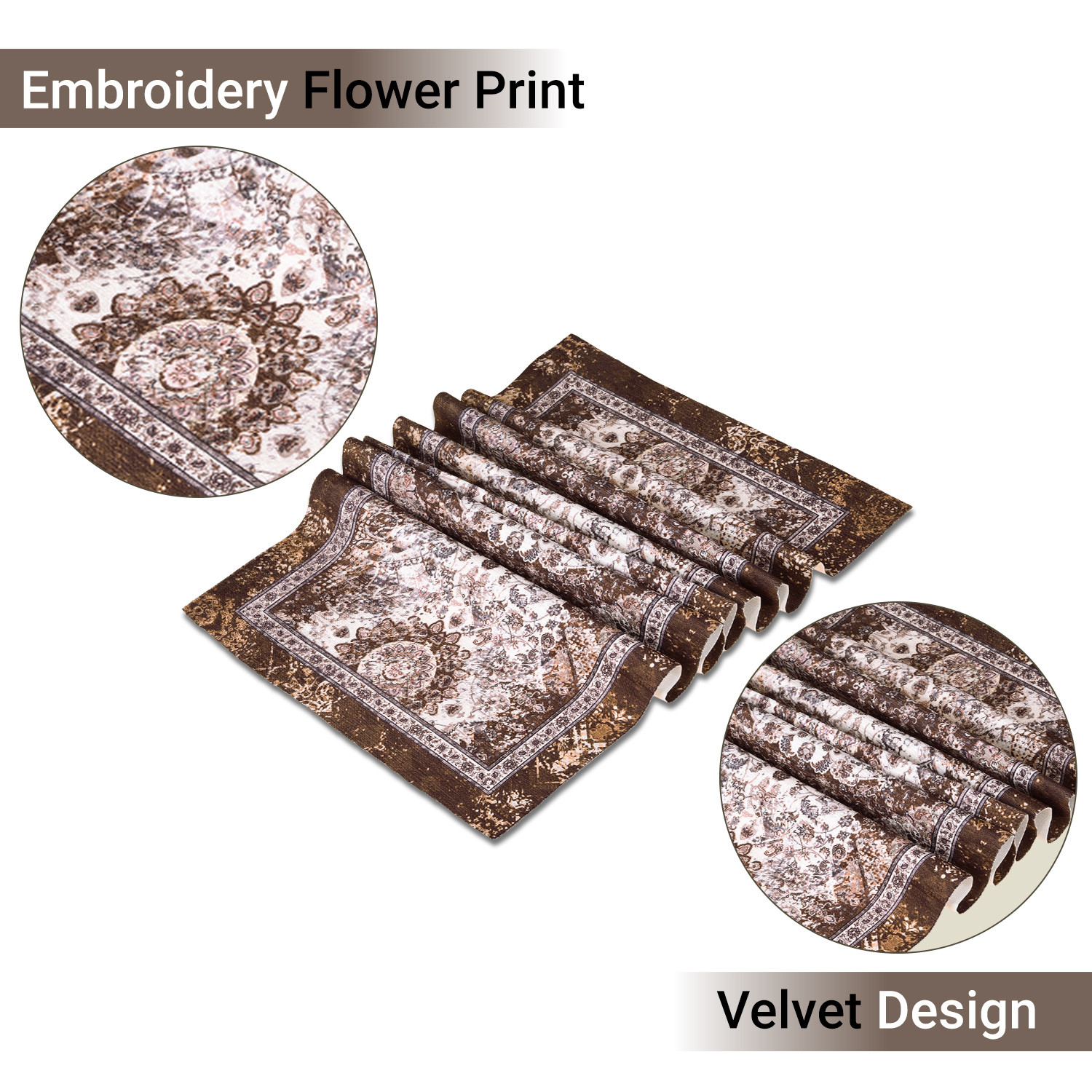 Kuber Industries Table Runner  13x72 Inch  Dining Table Runner  Wedding Table Runner  Table Runner for Family Dinners  Hotels  Coffee Table Runner  Carpet Printed  Brown