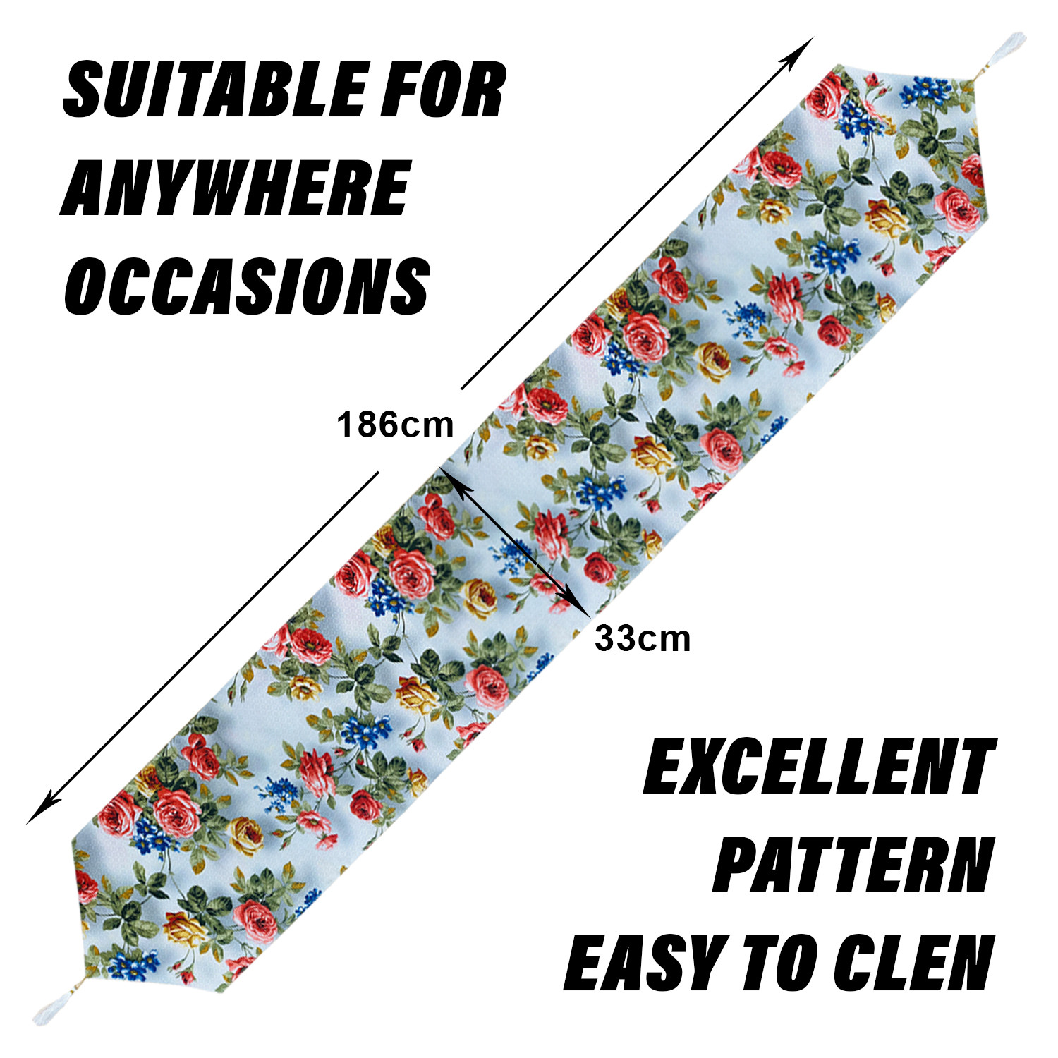 Kuber Industries Table Runner | Jute Digital Flower Print Dining Table Runner | Coffee Table Runner for Home Decor | Wedding | Parties | Large | Red