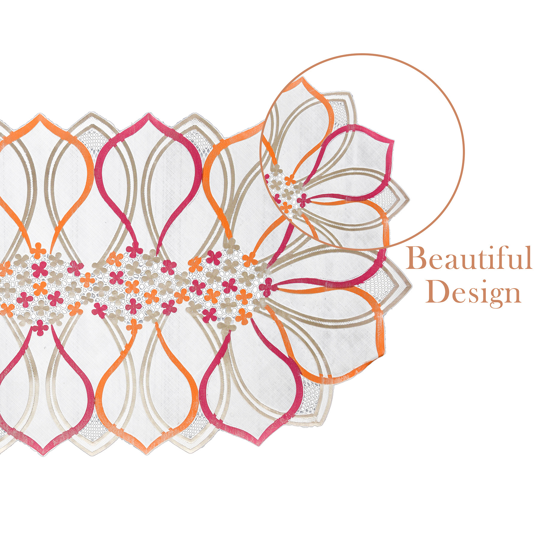 Kuber Industries Table Runner | PVC Dining Table Runner | Center Table Runner | Multi Leaf Table Runner | Table Runner Mat | Table Runner for Home Décor | Golden