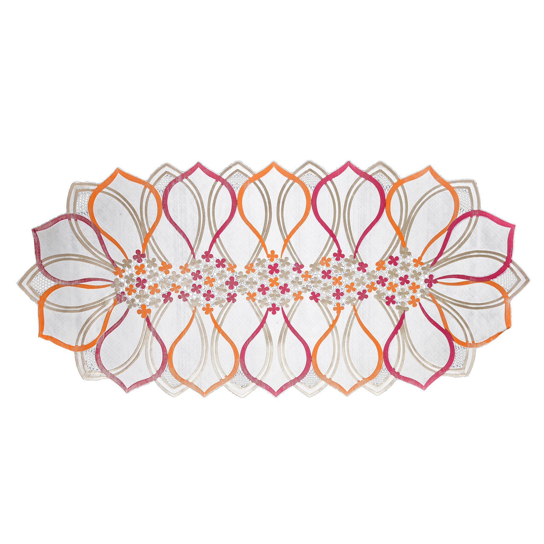 Kuber Industries Table Runner | PVC Dining Table Runner | Center Table Runner | Multi Leaf Table Runner | Table Runner Mat | Table Runner for Home Décor | Golden