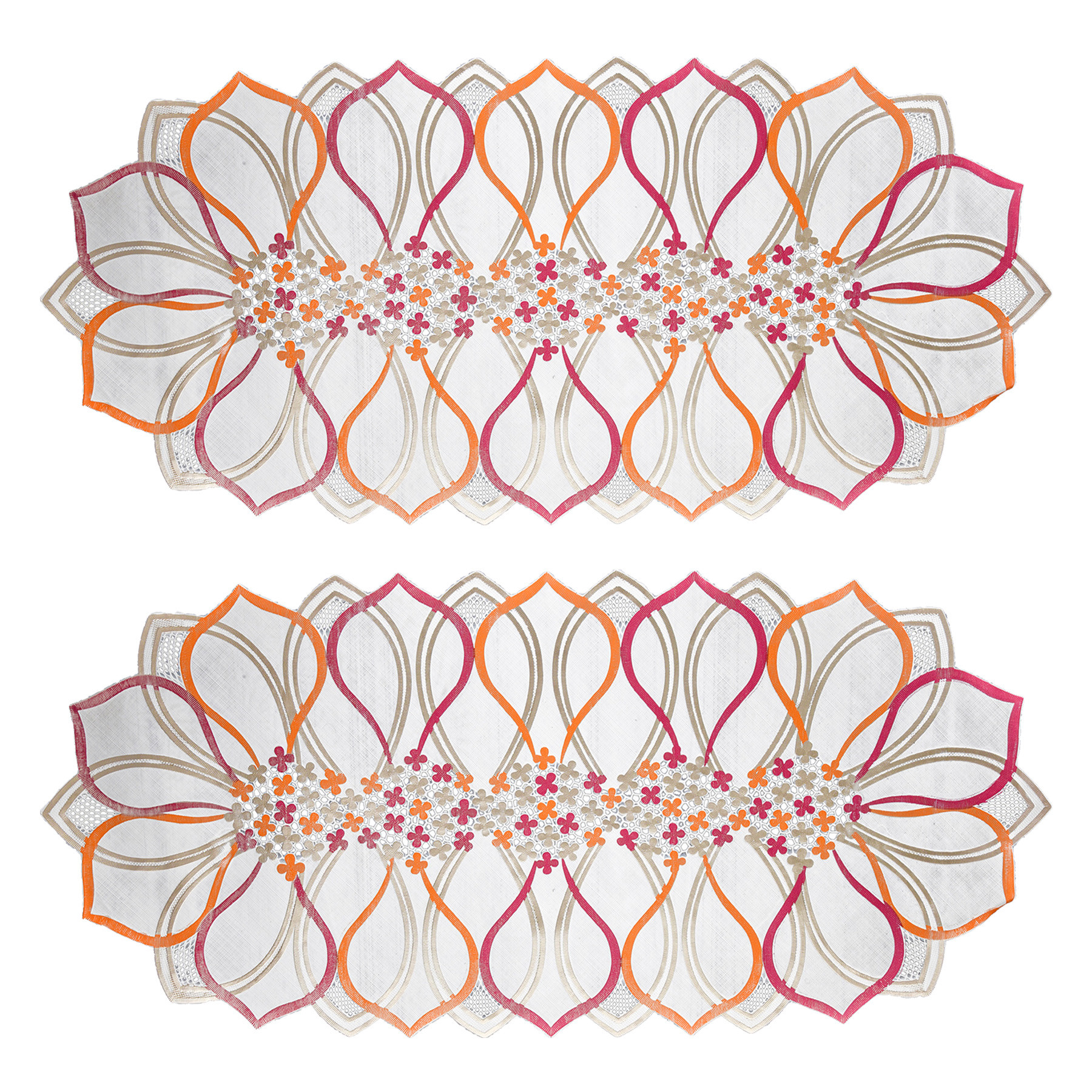 Kuber Industries Table Runner | PVC Dining Table Runner | Center Table Runner | Multi Leaf Table Runner | Table Runner Mat | Table Runner for Home Décor | Golden