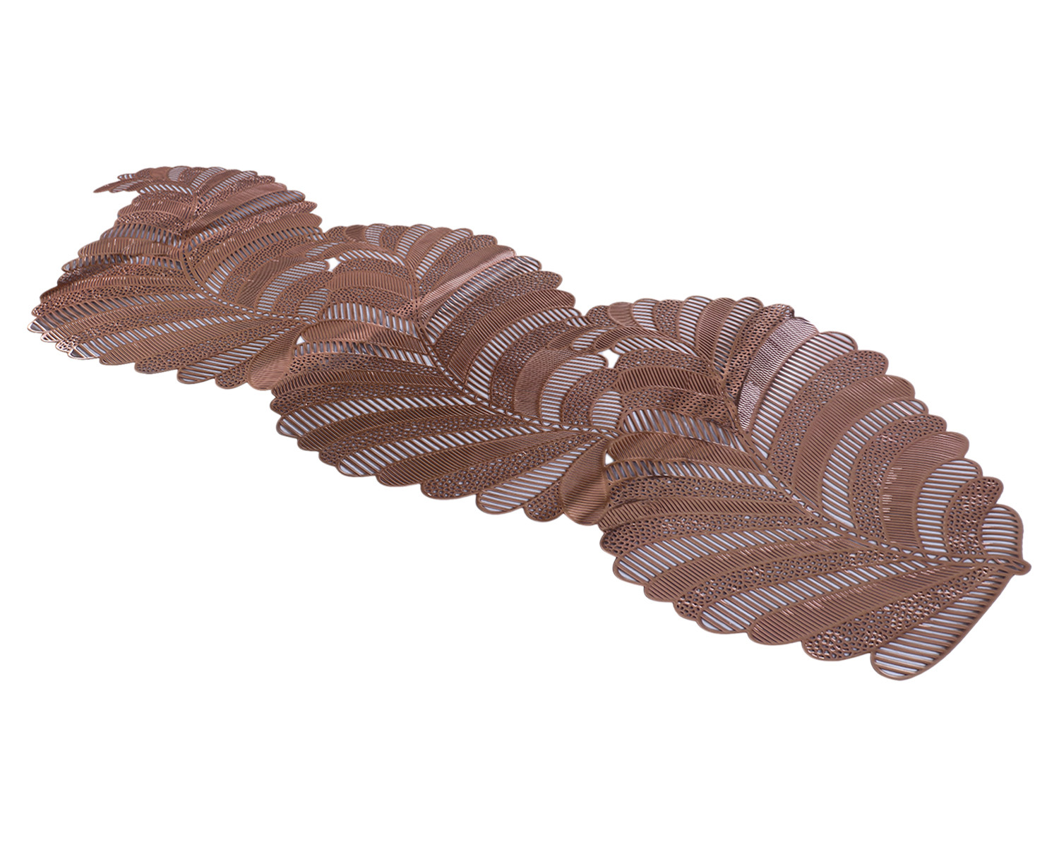 Kuber Industries Table Runner|Leaf Design Washable Non-Slip Table Mats|Centar & Dining Table Decoration Place Mats (Copper)