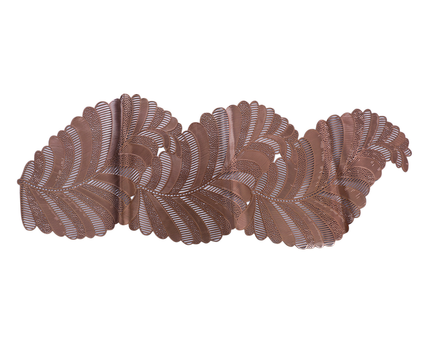 Kuber Industries Table Runner|Leaf Design Washable Non-Slip Table Mats|Centar & Dining Table Decoration Place Mats (Copper)