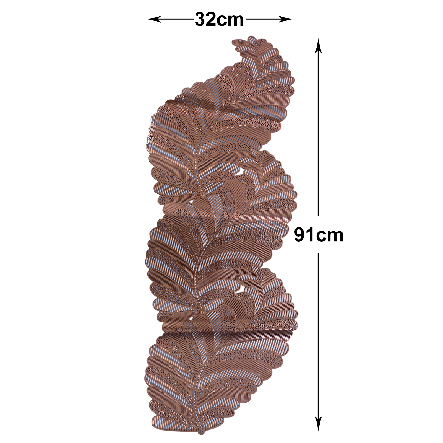 Kuber Industries Table Runner|Leaf Design Washable Non-Slip Table Mats|Centar & Dining Table Decoration Place Mats (Copper)
