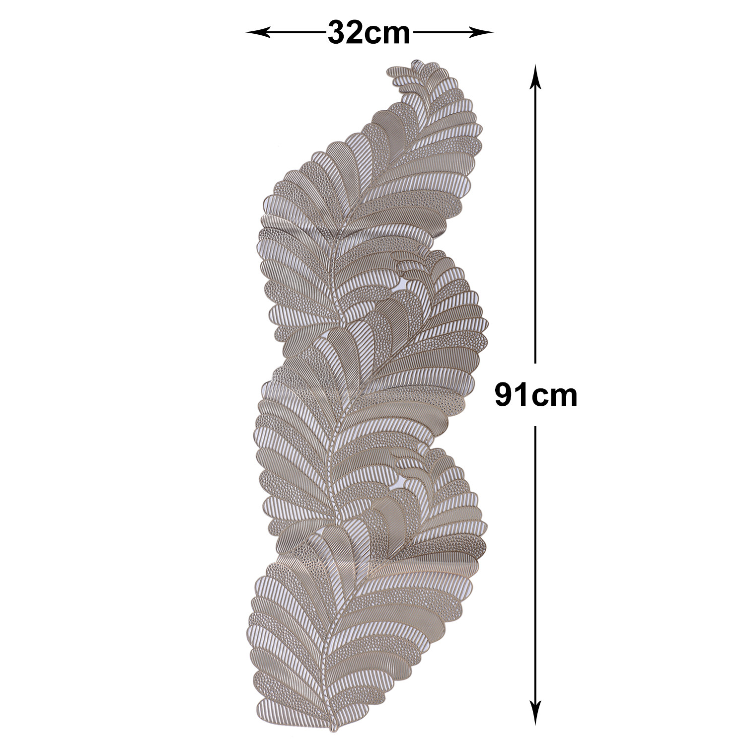 Kuber Industries Table Runner|Leaf Design Washable Non-Slip Table Mats|Centar & Dining Table Decoration Place Mats (Gold)