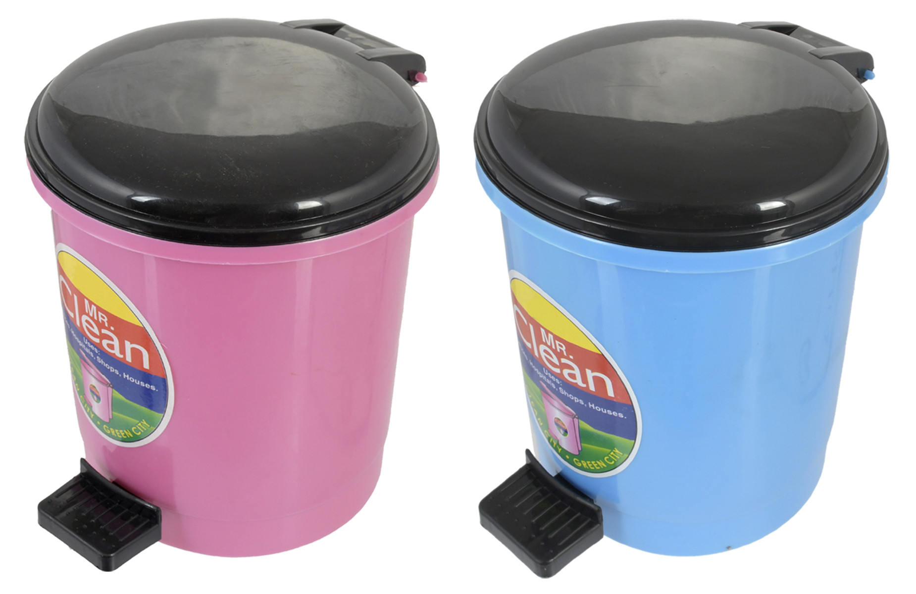 Kuber Industries Table Top Desk Garbage Dustbin Trash for Office Home Work Place,2 Ltr(Pink & Blue)