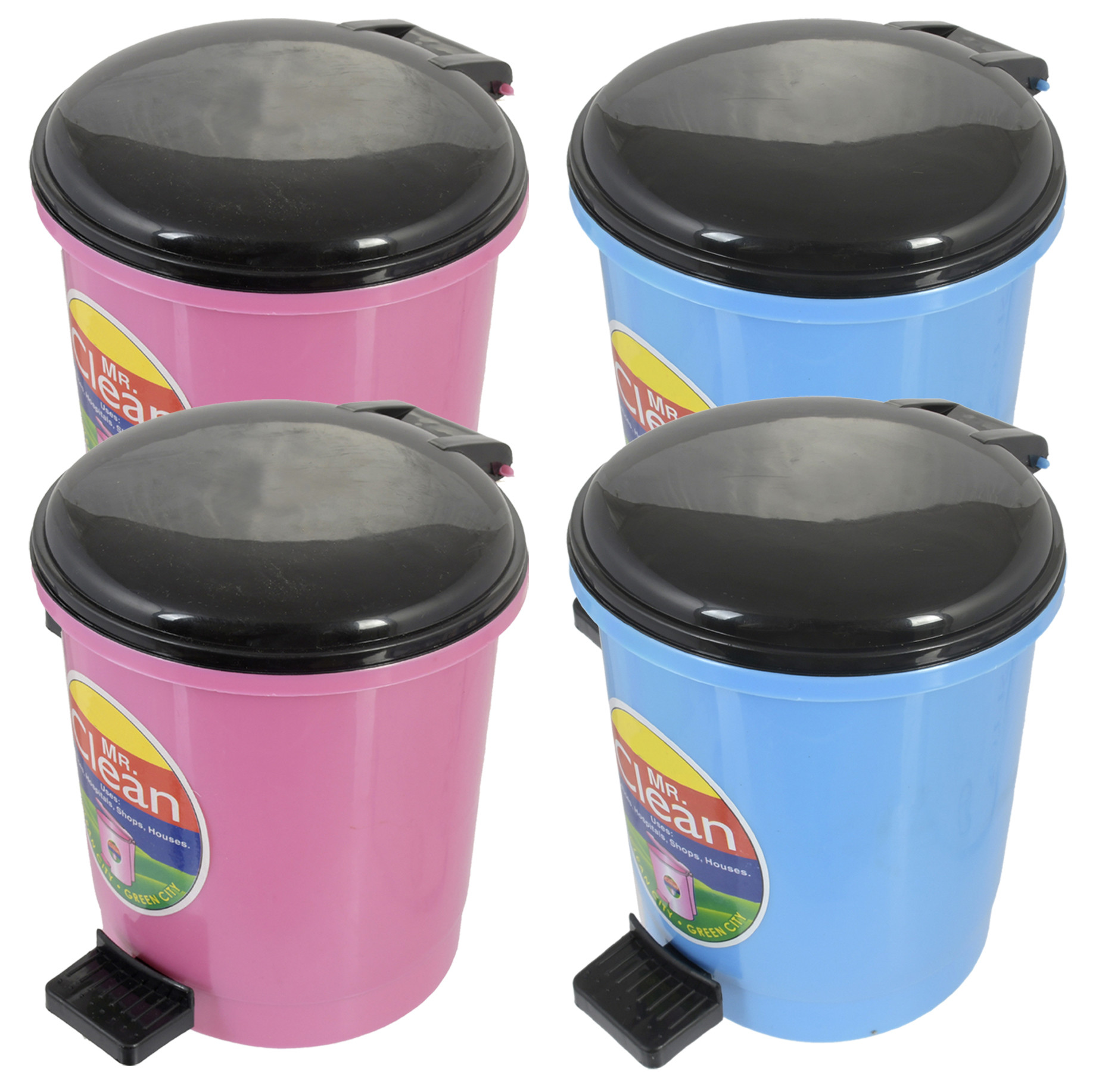 Kuber Industries Table Top Desk Garbage Dustbin Trash for Office Home Work Place,2 Ltr(Pink & Blue)