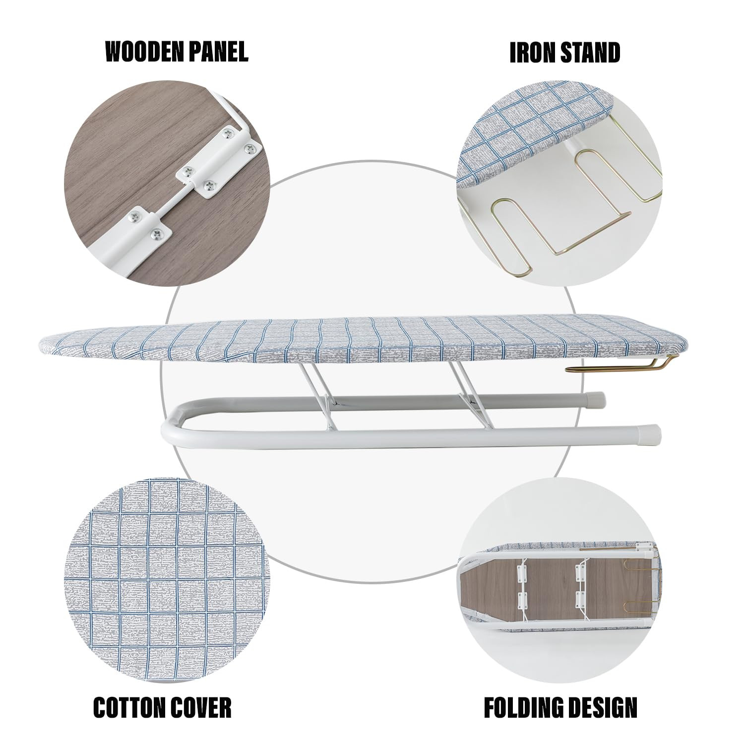 Kuber Industries Tabletop Ironing Board|Ironing Stand For Clothes|Press Table Stand For Home (Grey)