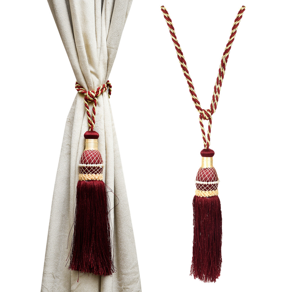 Kuber Industries Tassel Set | Curtain Tie Back Tassel Set | Curtain Holder Tieback | Curtain Tieback | Curtain Holder for Home &amp; Office Décor | Moti Kit Pit Tassel |Maroon