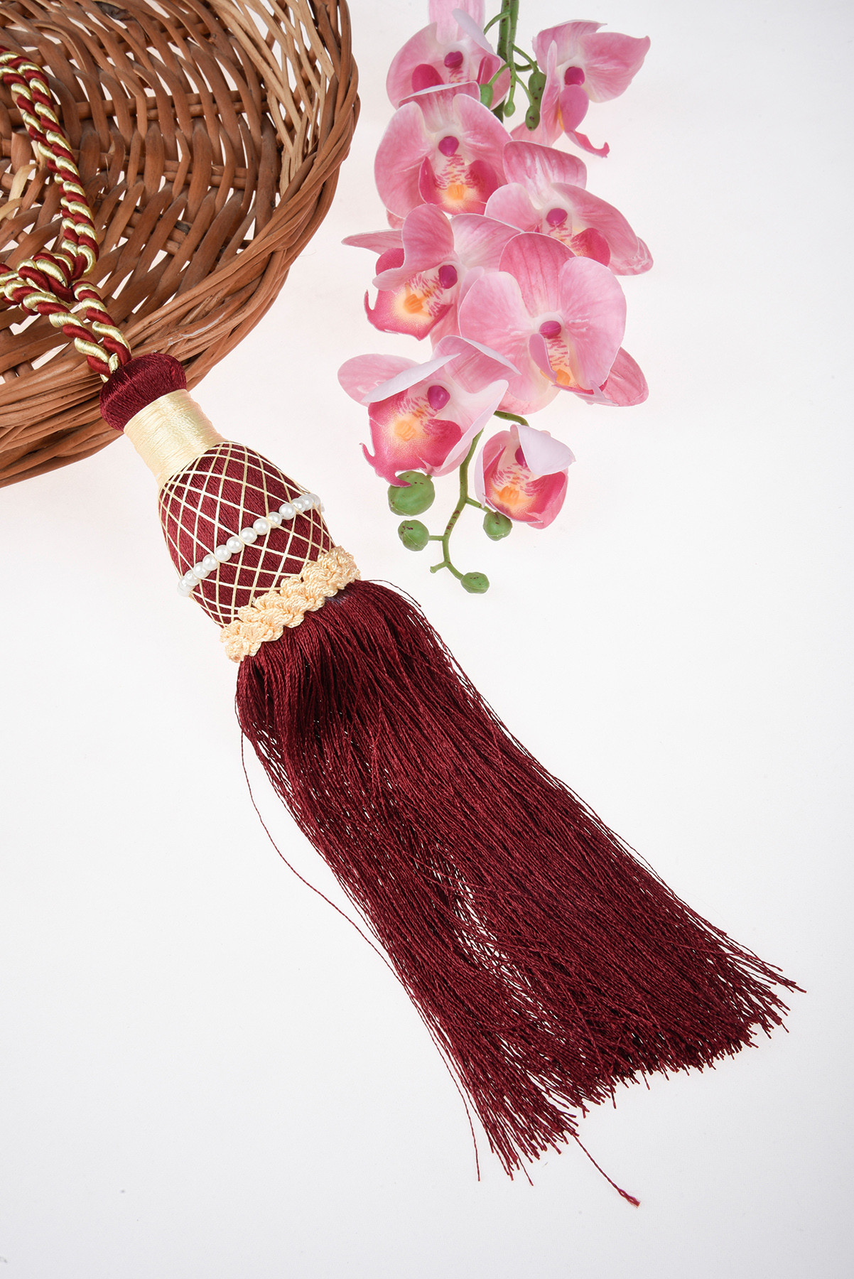 Kuber Industries Tassel Set | Curtain Tie Back Tassel Set | Curtain Holder Tieback | Curtain Tieback | Curtain Holder for Home & Office Décor | Moti Kit Pit Tassel |Maroon