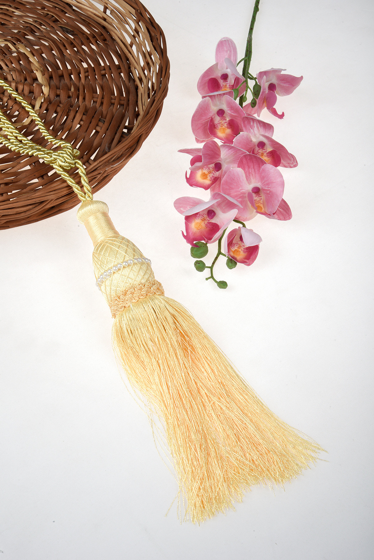 Kuber Industries Tassel Set | Curtain Tie Back Tassel Set | Curtain Holder Tieback | Curtain Tieback | Curtain Holder for Home & Office Décor | Moti Kit Pit Tassel |Cream