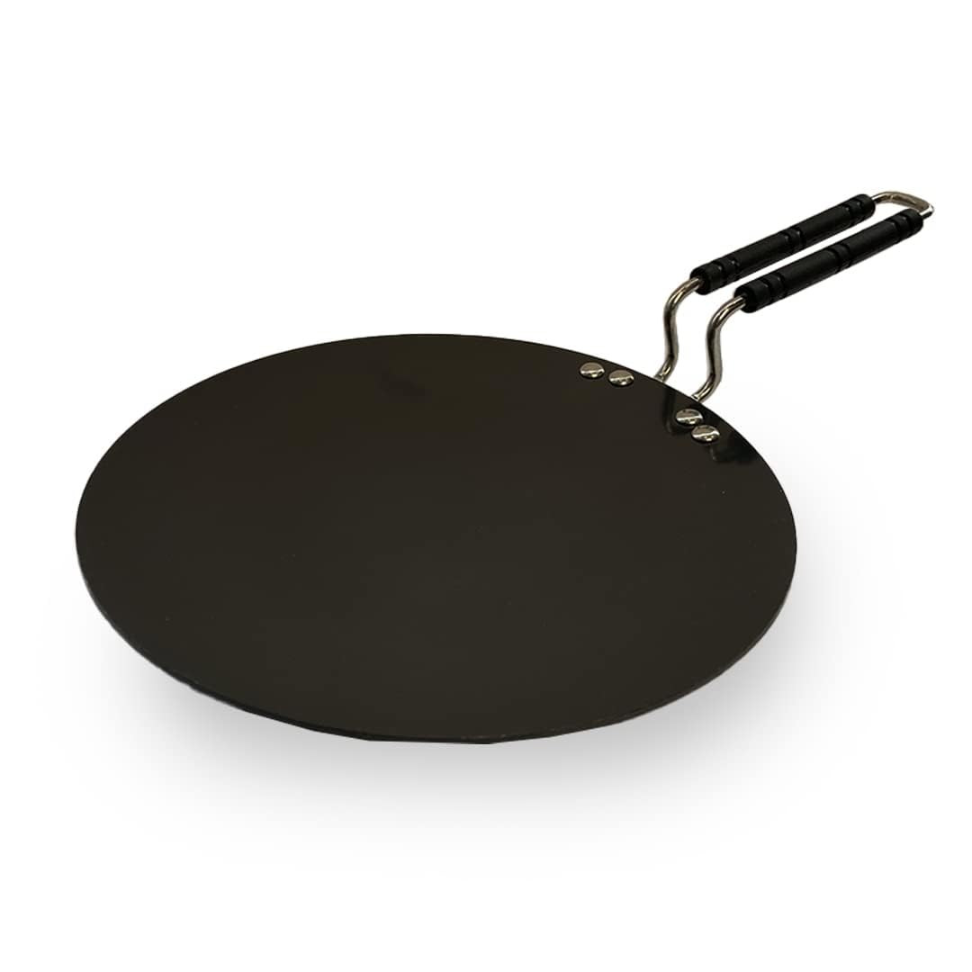 Kuber Industries Tawa with Handle | Hard Anodised Tawa | Triply Roti & Dosa Tawa | Heat Surround Cooking | Stove & Induction Cookware | 27 Cm | Medium | Black