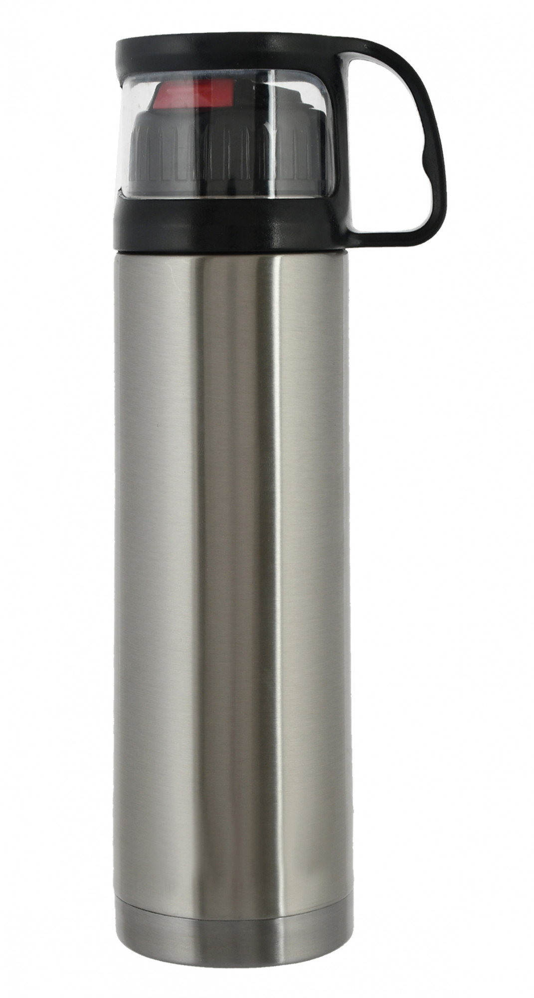 Kuber Industries Thermosteel 24 Hours Hot And Cold Vacuum Flask With Drinking Cup Lid, 500ml (Silver)