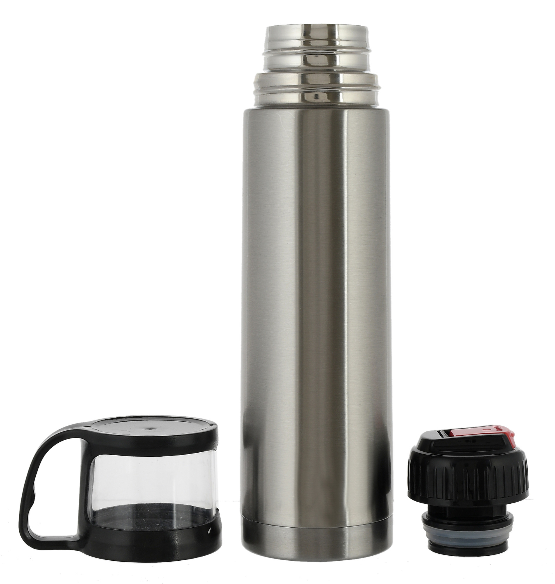 Kuber Industries Thermosteel 24 Hours Hot And Cold Vacuum Flask With Drinking Cup Lid, 500ml (Silver)