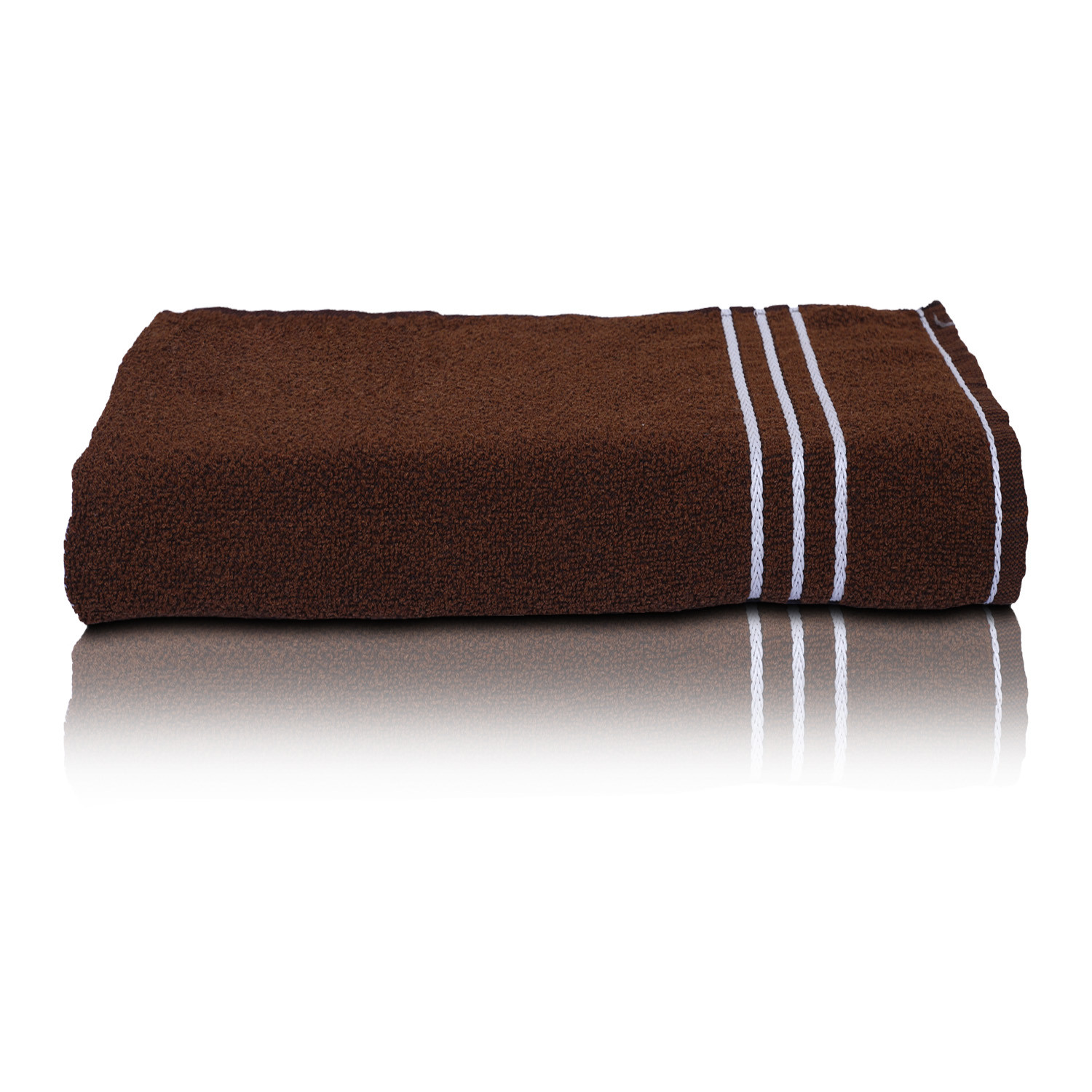 Kuber Industries Three Stripes Design Super Absorbent Cotton Hand Towel|Face Towel for Men,Women & Kids (Brown)