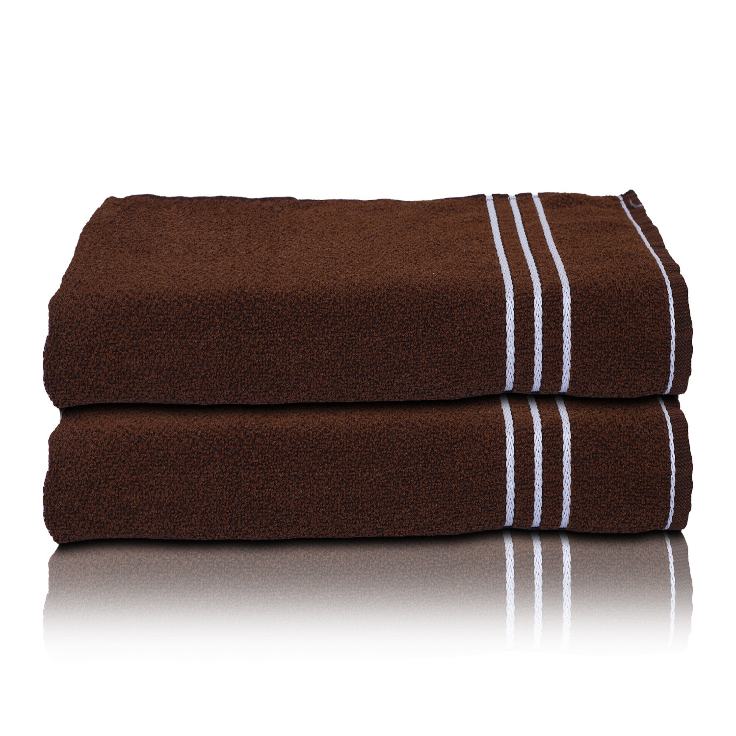 Kuber Industries Three Stripes Design Super Absorbent Cotton Hand Towel|Face Towel for Men,Women & Kids (Brown)