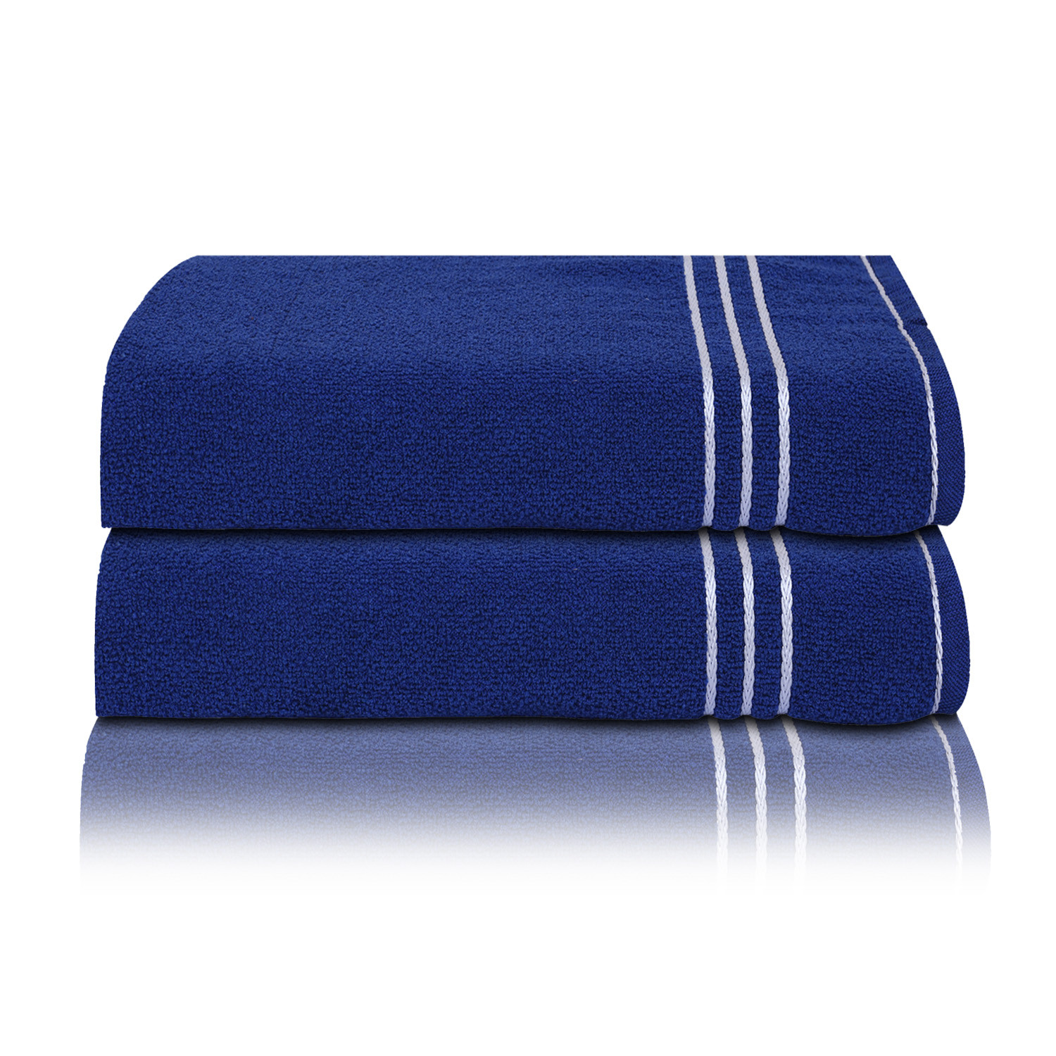Kuber Industries Three Stripes Design Super Absorbent Cotton Hand Towel|Face Towel for Men,Women & Kids (Blue)