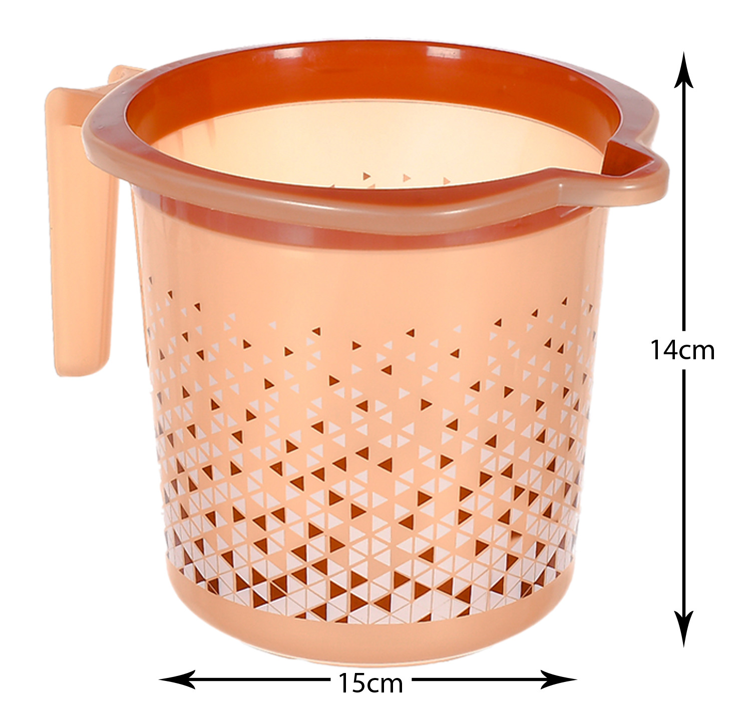 Kuber Industries Tinted Print Plastic Bathroom Mug 1.5 Litre- (Beige & Black)-46KM0243