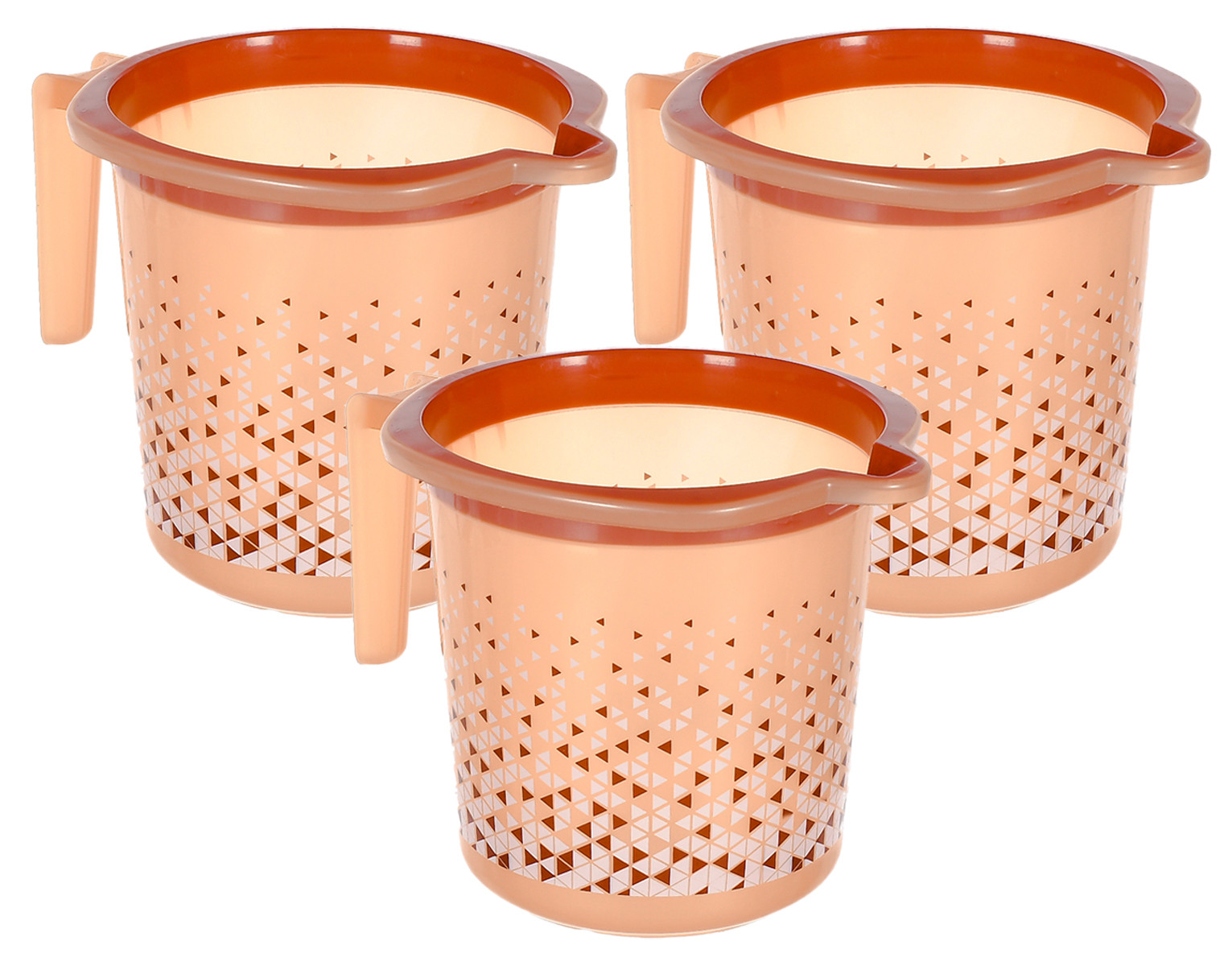 Kuber Industries Tinted Print Plastic Bathroom Mug 1.5 Litre- (Brown)-46KM0227
