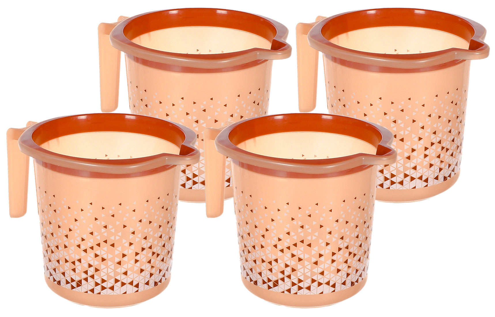Kuber Industries Tinted Print Plastic Bathroom Mug 1.5 Litre- (Brown)-46KM0227