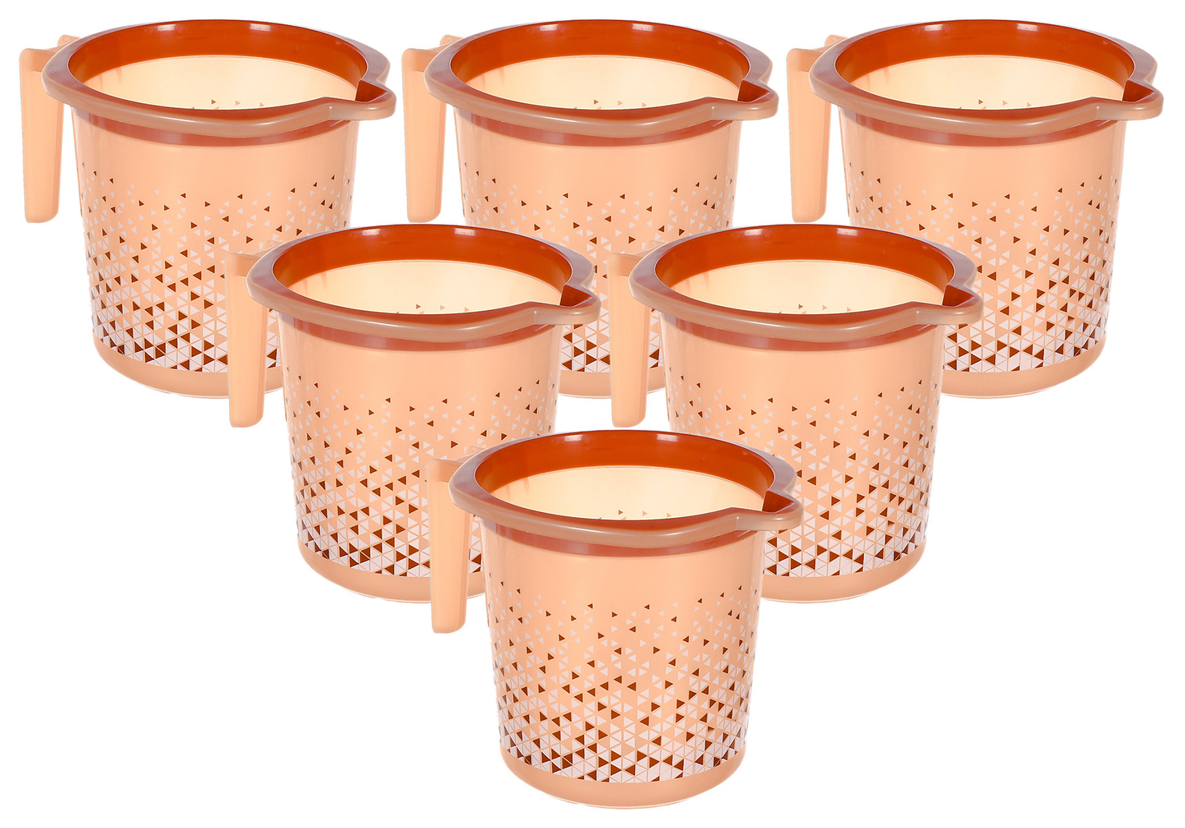 Kuber Industries Tinted Print Plastic Bathroom Mug 1.5 Litre- (Brown)-46KM0227
