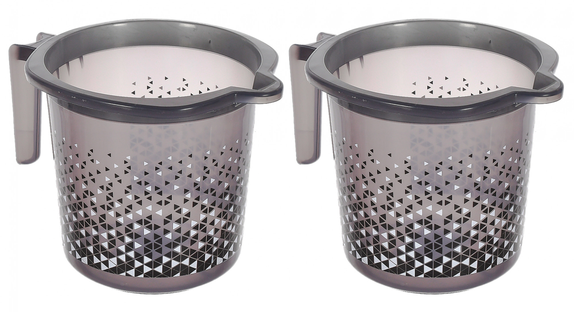 Kuber Industries Tinted Print Plastic Bathroom Mug 1.5 Litre-(Black)-46KM0235