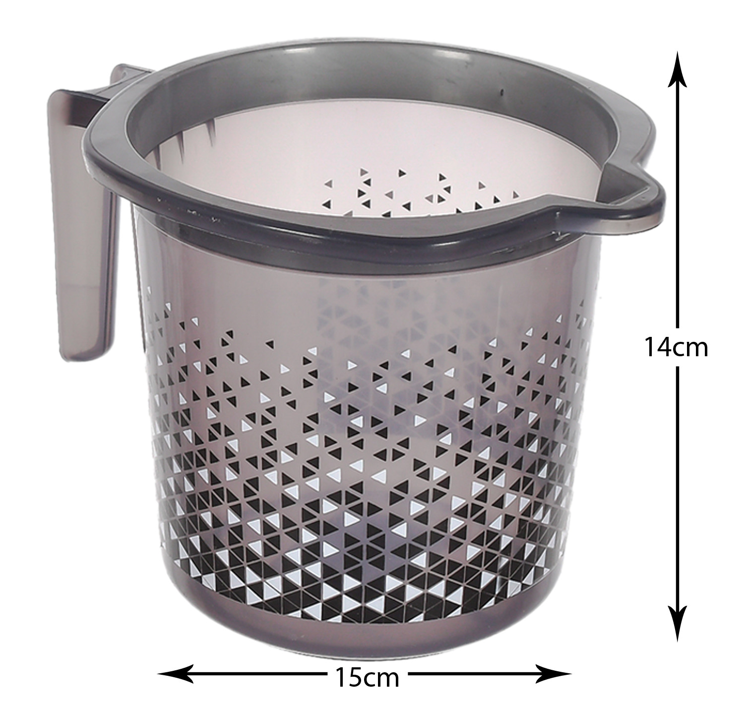 Kuber Industries Tinted Print Plastic Bathroom Mug 1.5 Litre-(Black)-46KM0235
