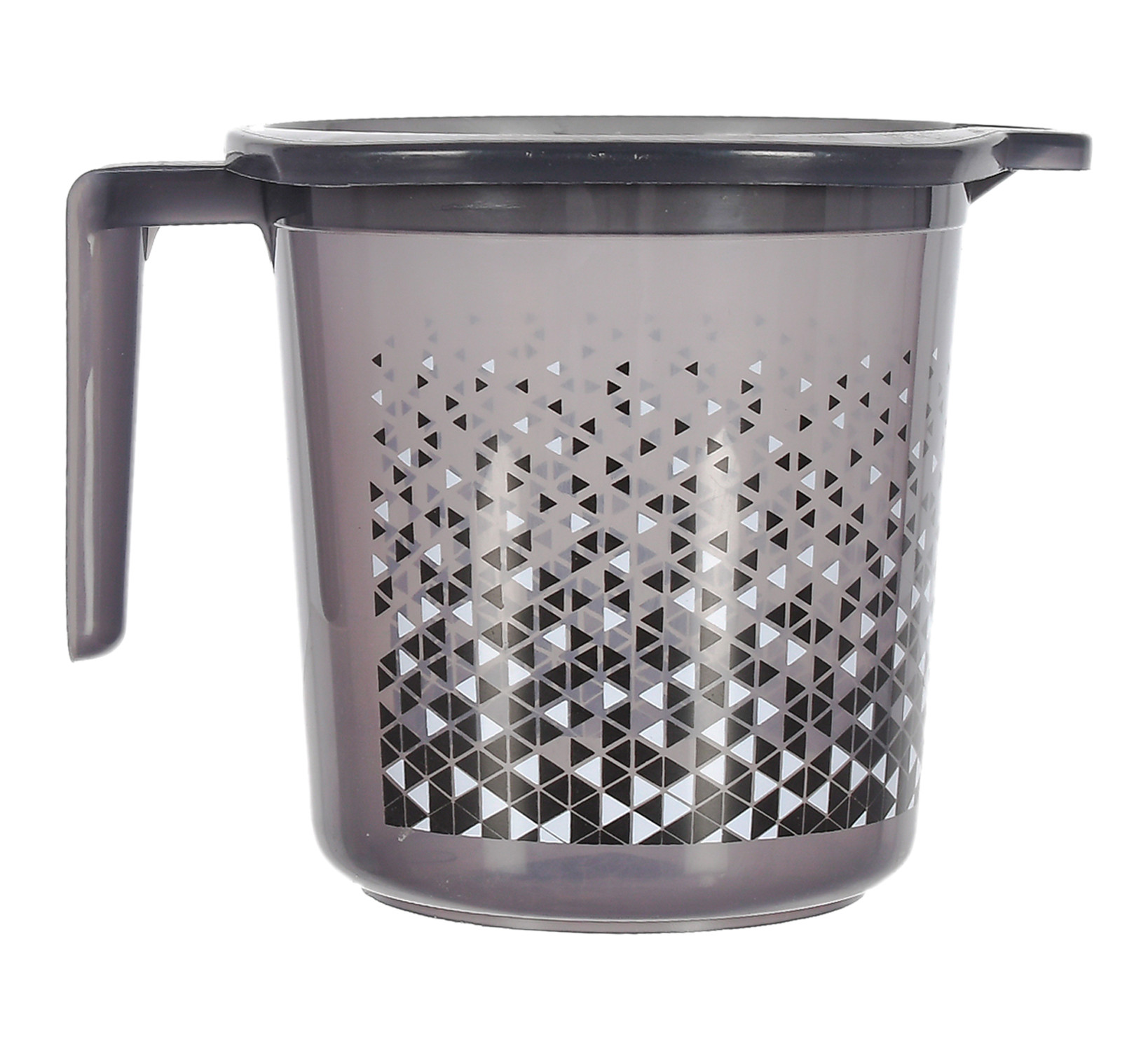 Kuber Industries Tinted Print Plastic Bathroom Mug 1.5 Litre-(Black)-46KM0235