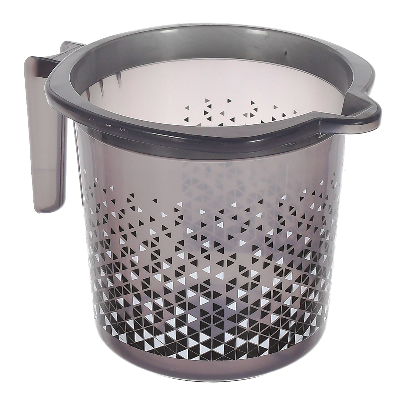 Kuber Industries Tinted Print Plastic Bathroom Mug 1.5 Litre-(Black)-46KM0235