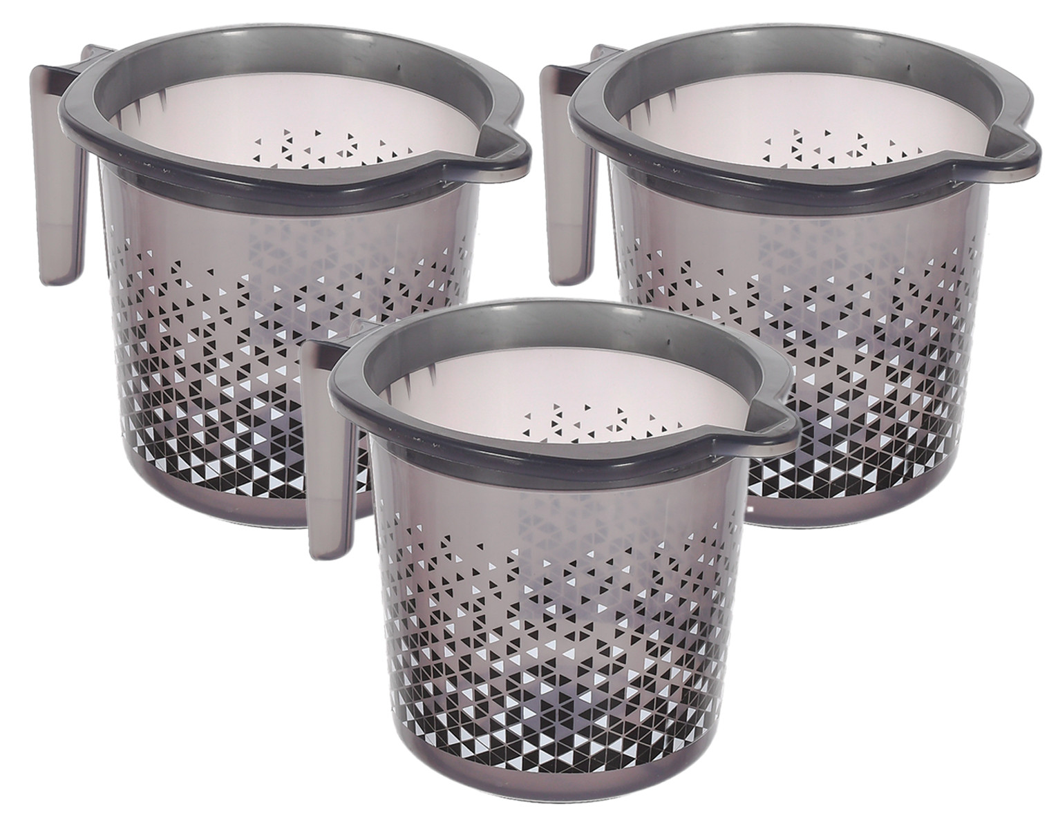 Kuber Industries Tinted Print Plastic Bathroom Mug 1.5 Litre-(Black)-46KM0235