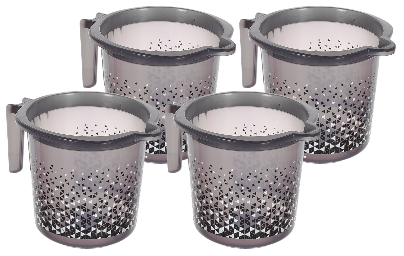 Kuber Industries Tinted Print Plastic Bathroom Mug 1.5 Litre-(Black)-46KM0235