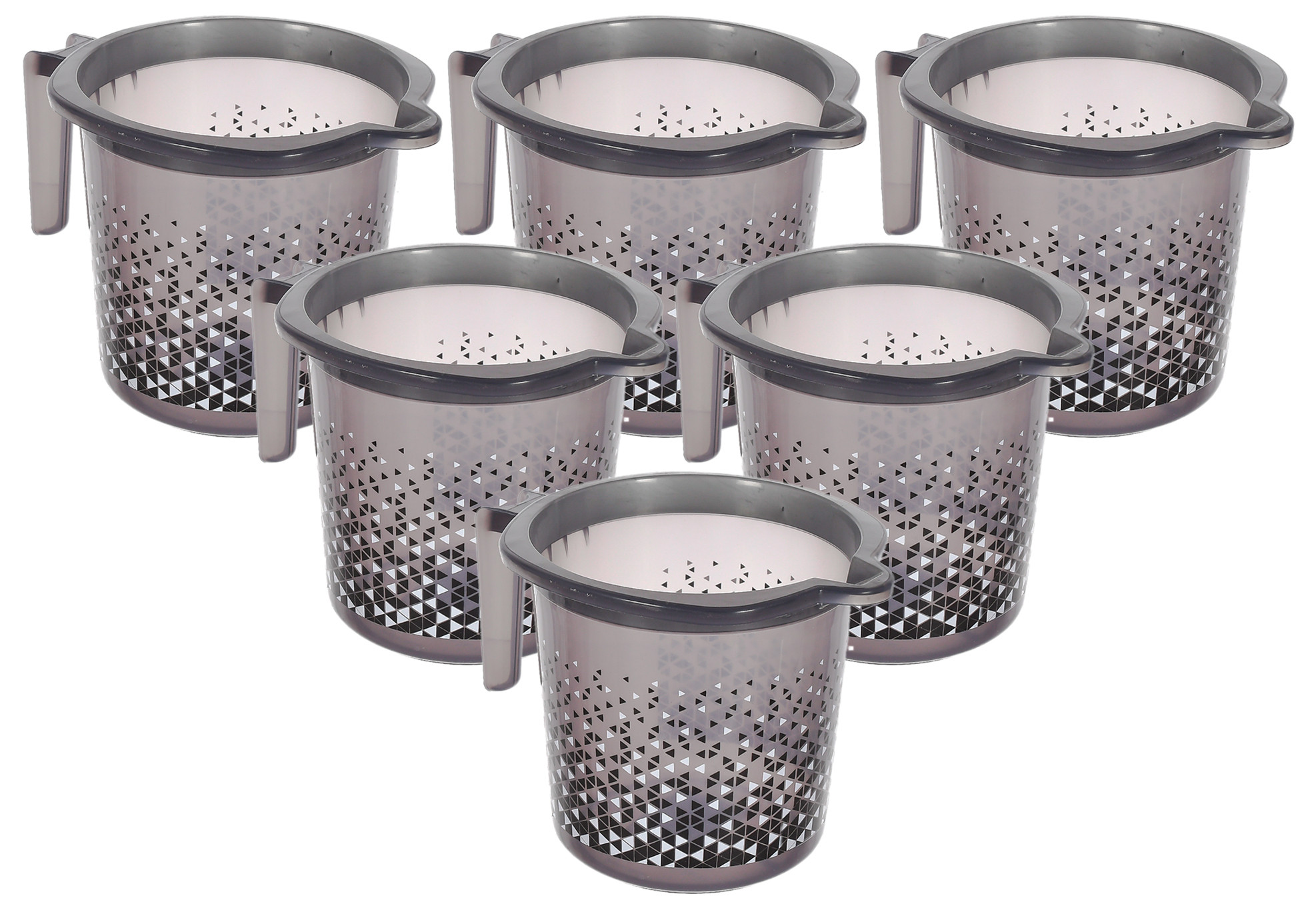 Kuber Industries Tinted Print Plastic Bathroom Mug 1.5 Litre-(Black)-46KM0235