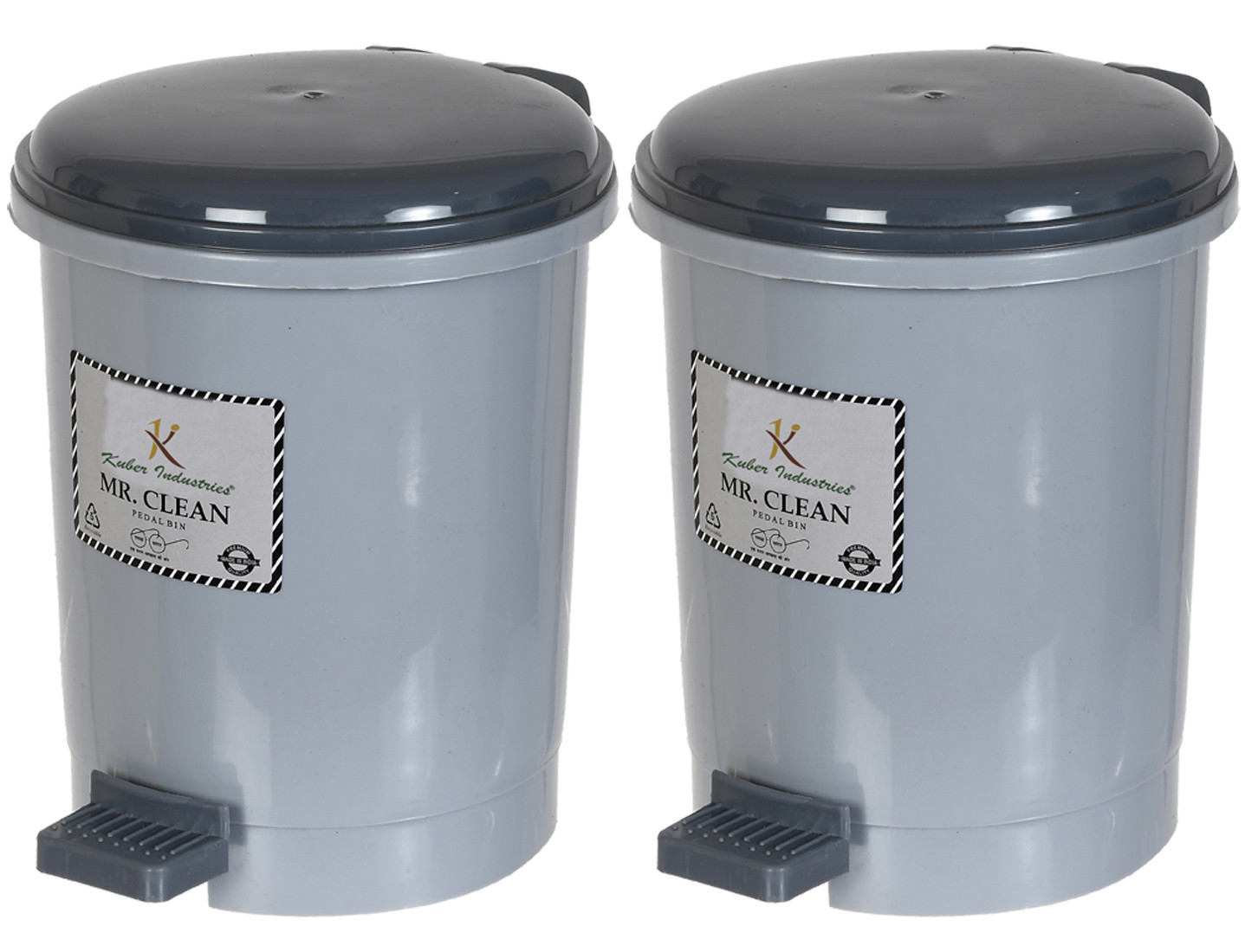 Kuber Industries Tiny Countertop Trash Bin, Mini Desktop Garbage Bin with Padal (Grey)